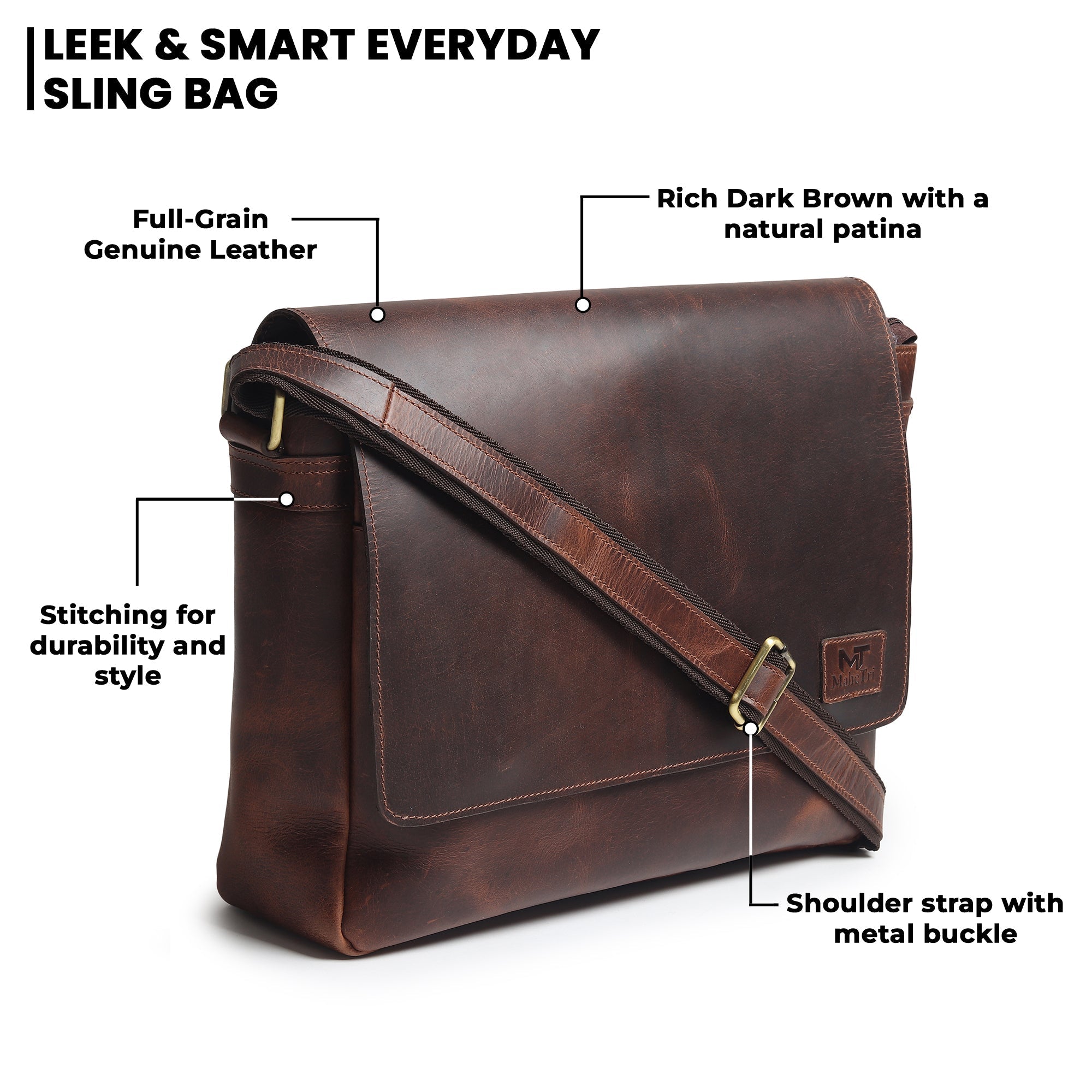 Sitka Leather Laptop Messenger
