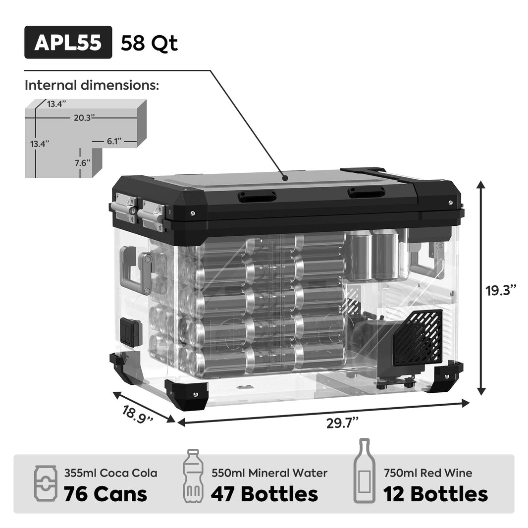 ICECO APL55 Dual Zone 12V Fridge, 55L