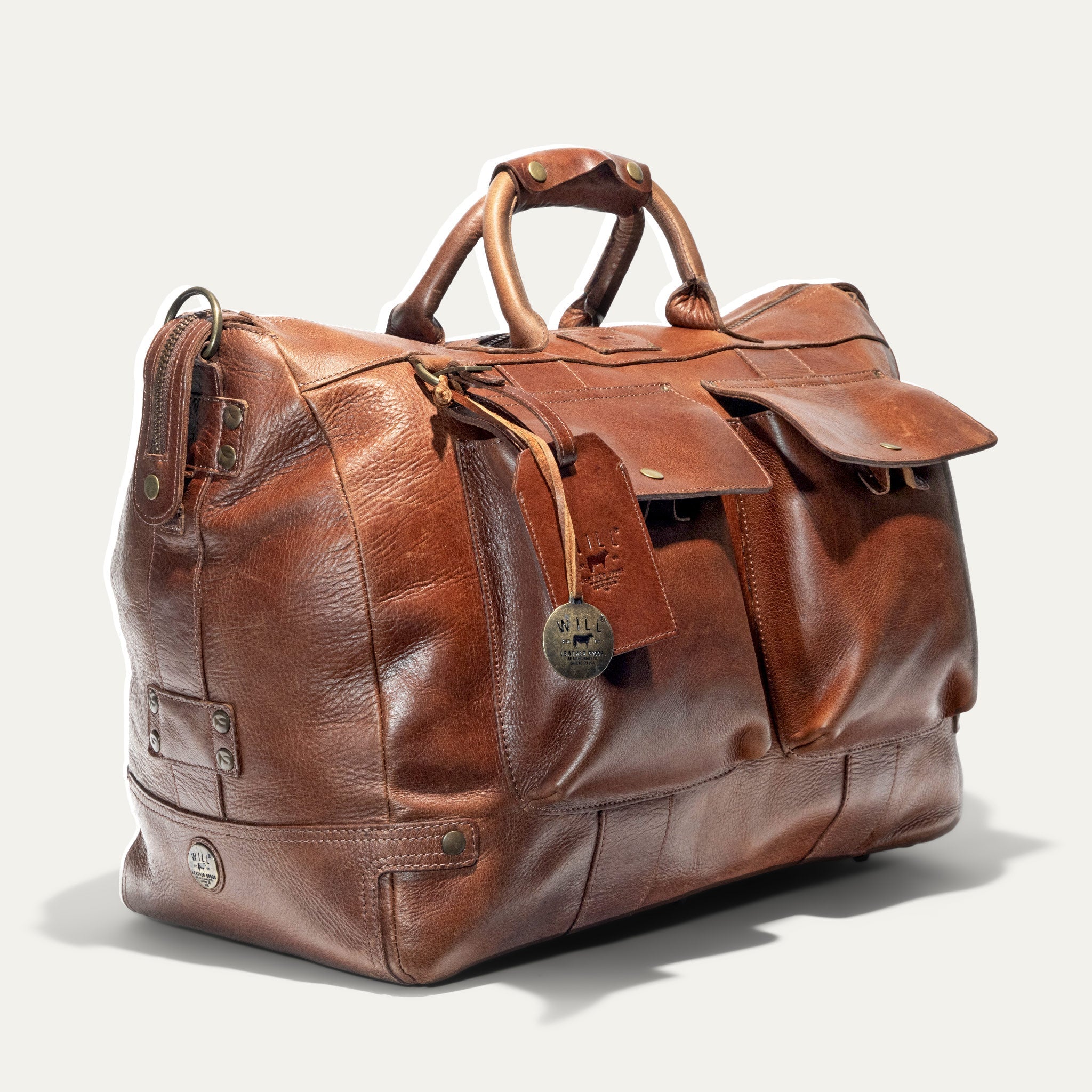 Signature Leather Travel Duffle