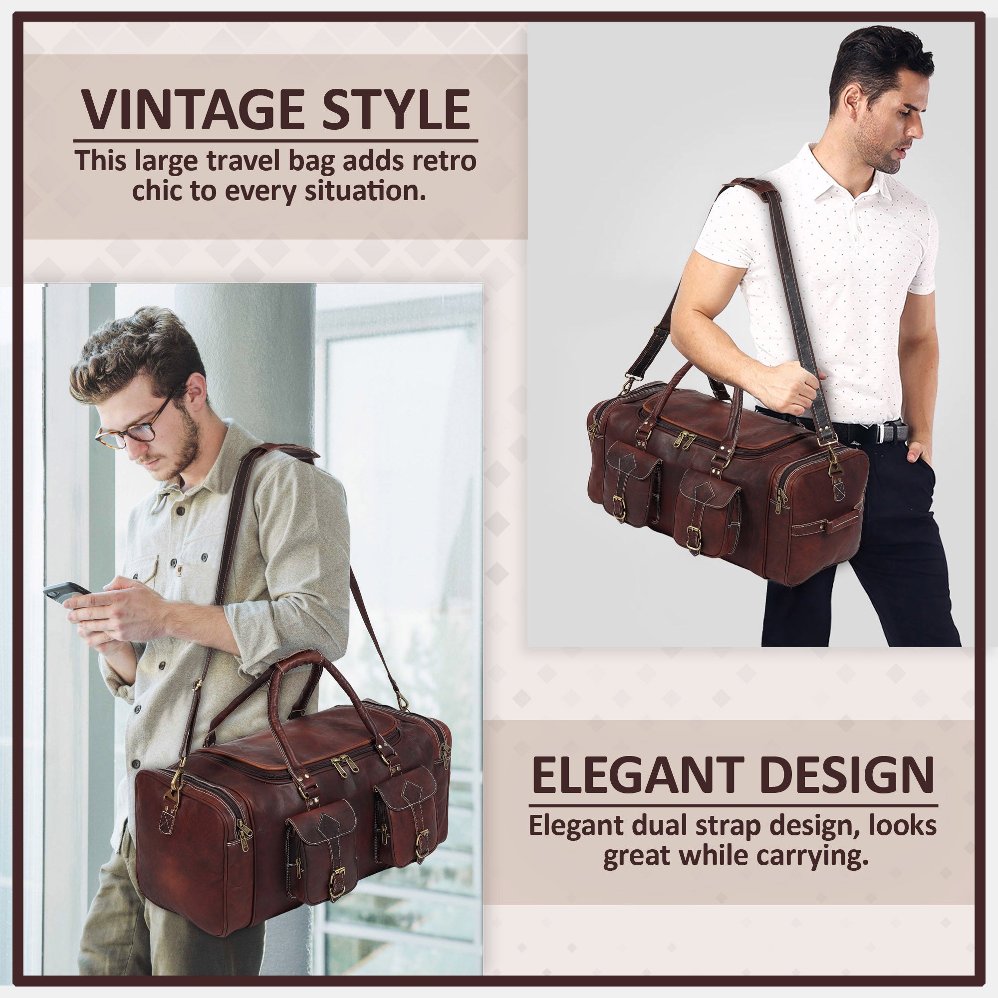 Vintage Dark Brown Traveller Duffle