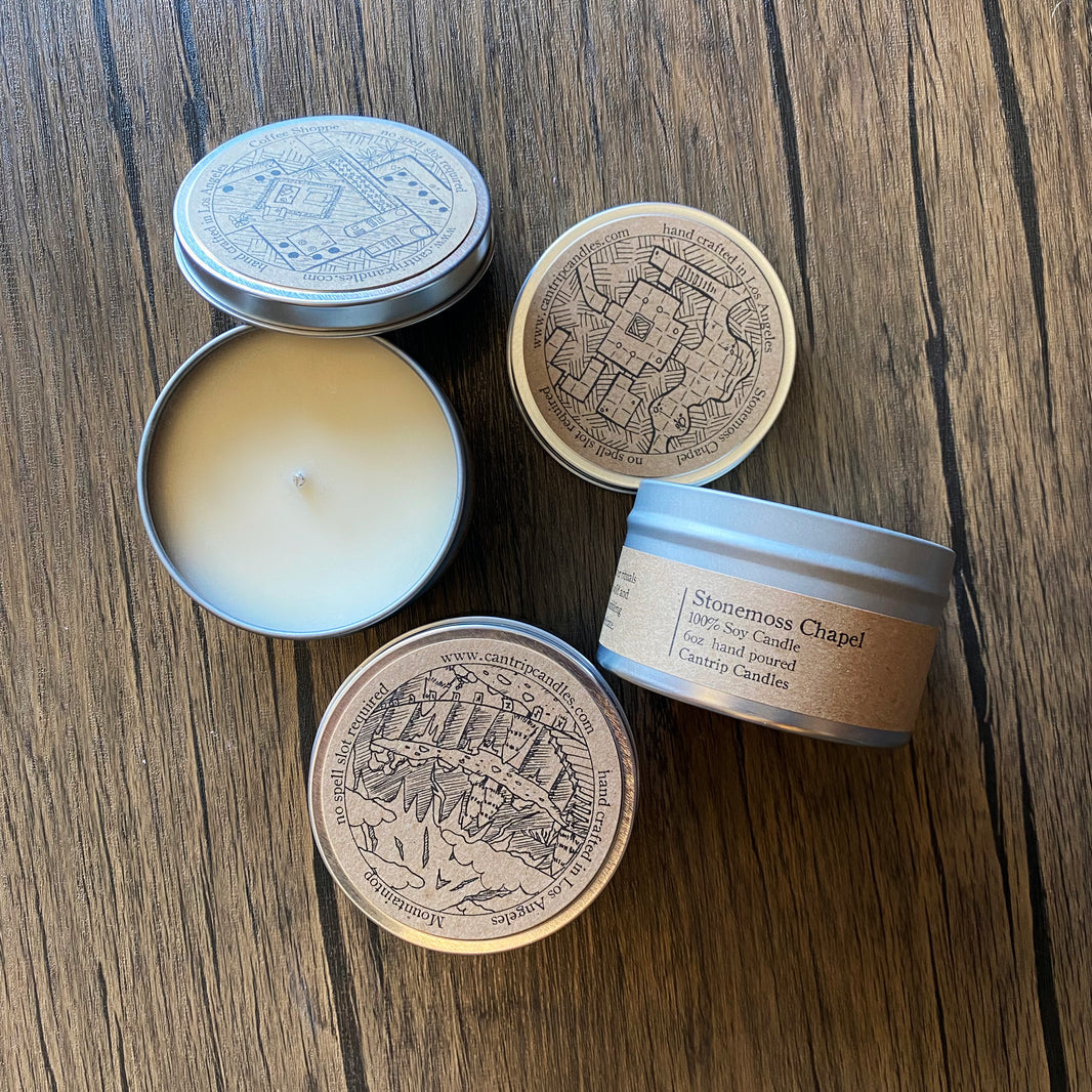 Cantrip Candles, 6 oz Tin (Choose Your Scent)