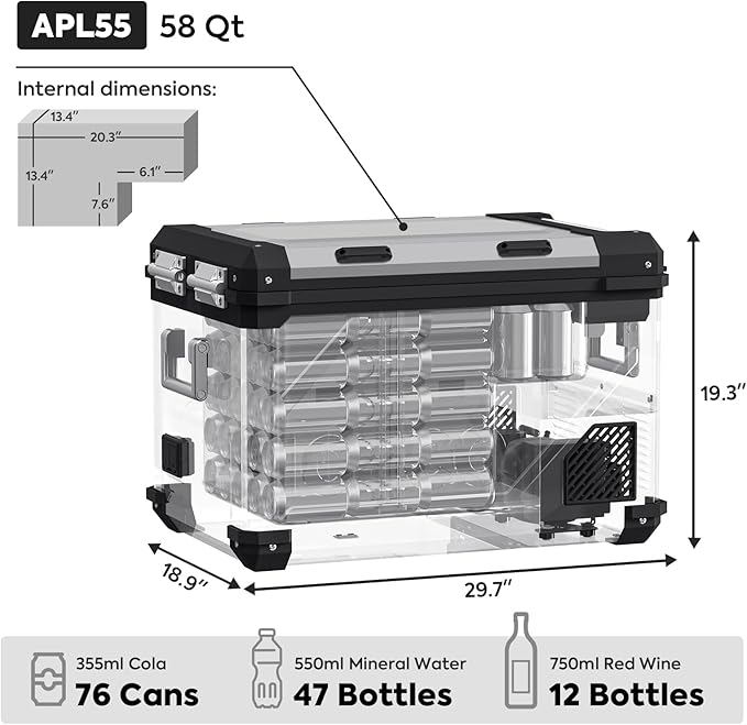 ICECO APL55 Dual Zone 12V Fridge, 55L