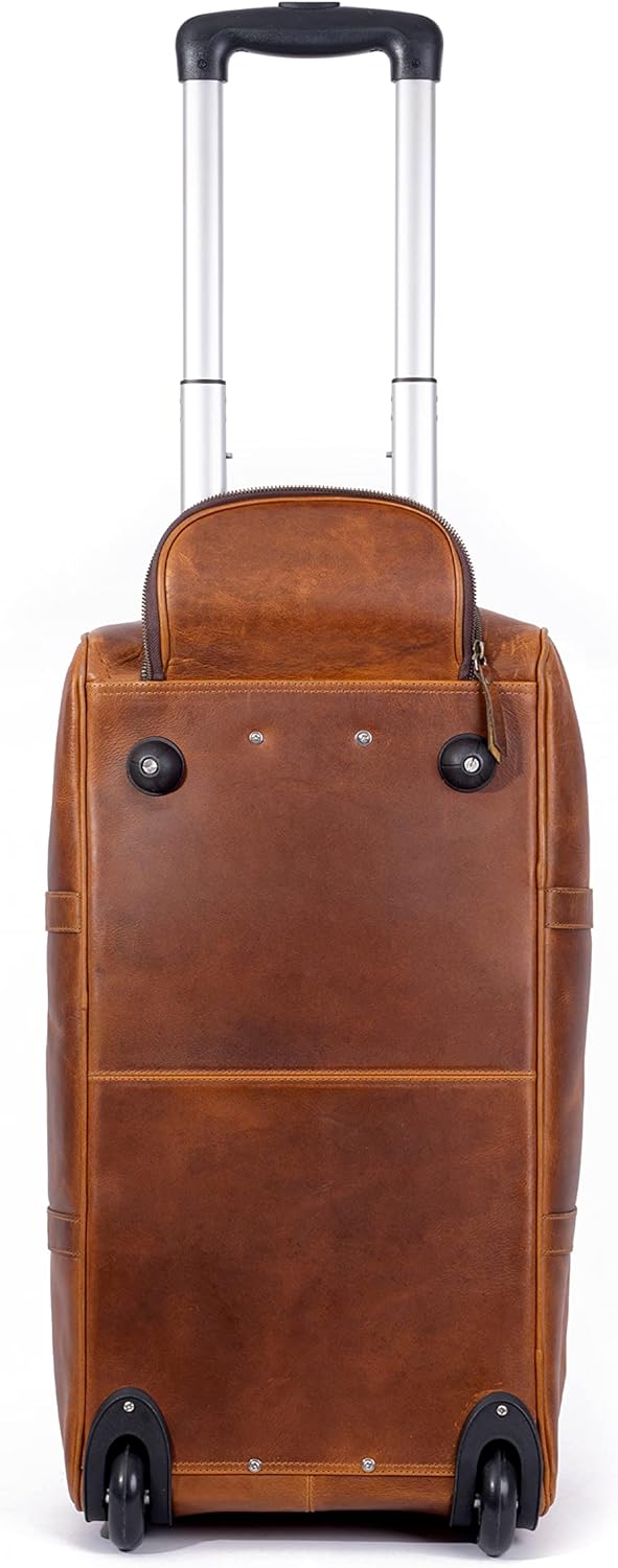 Tan Leather Trolley Bag, 44L