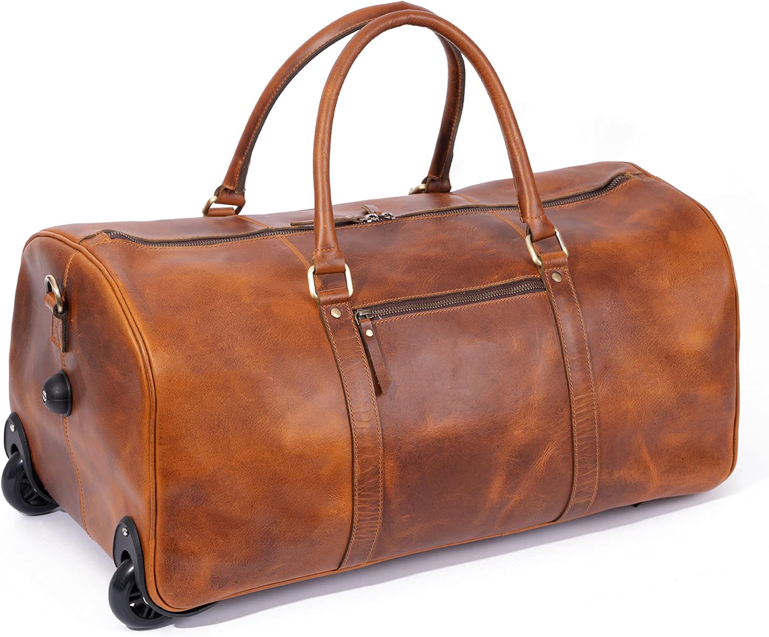 Tan Leather Trolley Bag, 44L