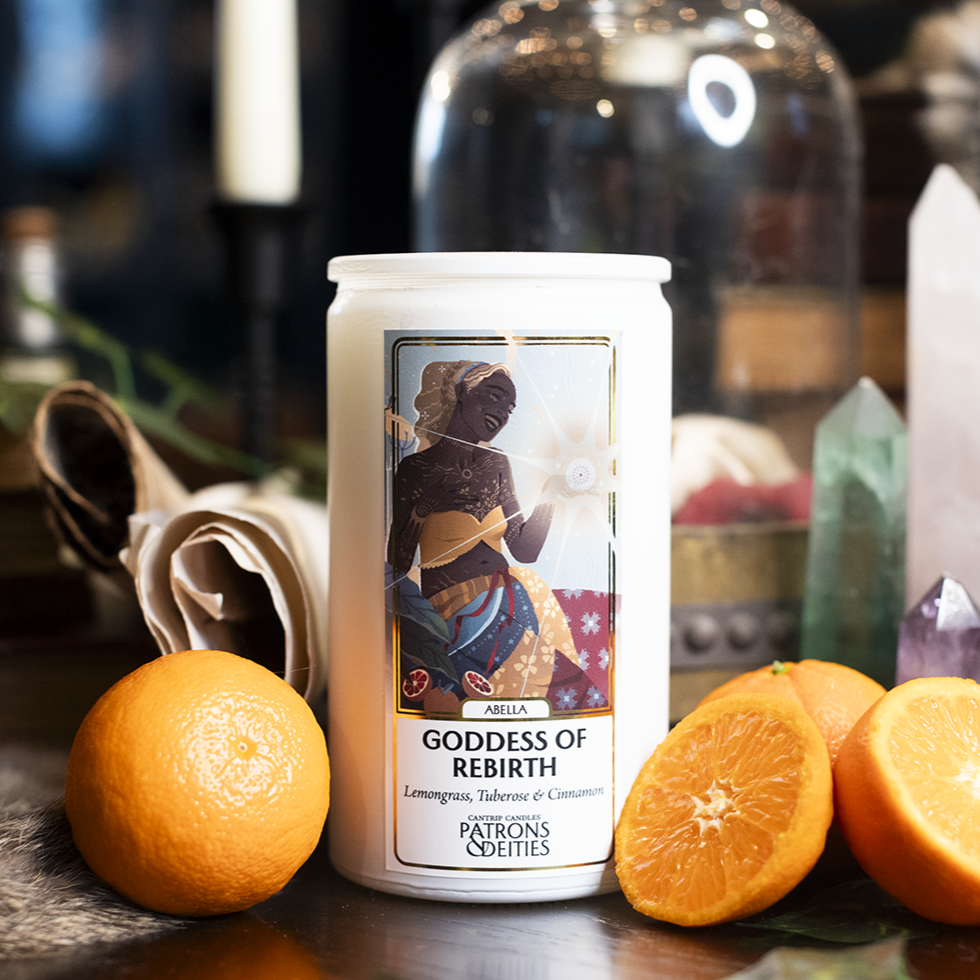 Cantrip Candles: Abella, Goddess of Rebirth (16 oz)
