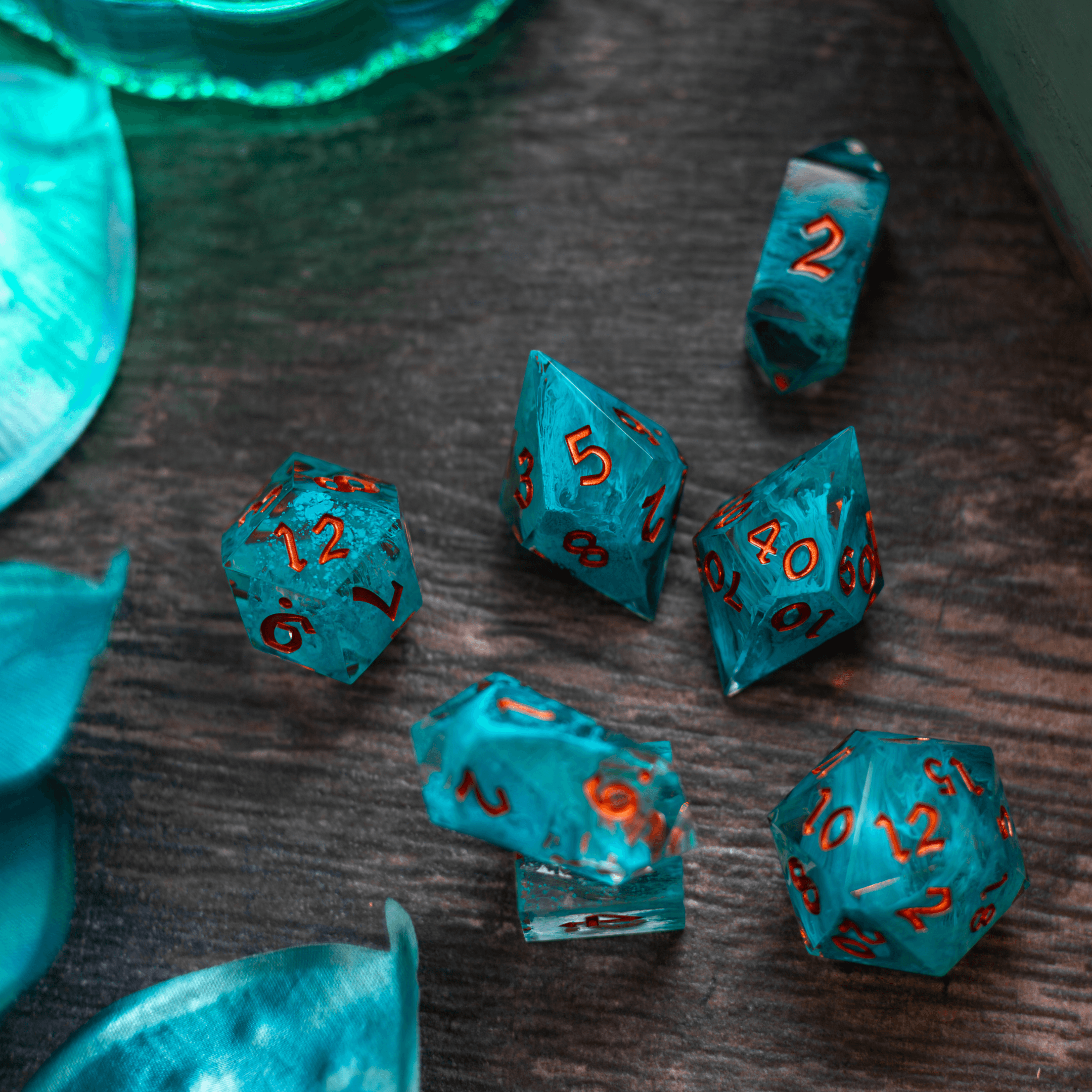 Blue Smoke Dice Set