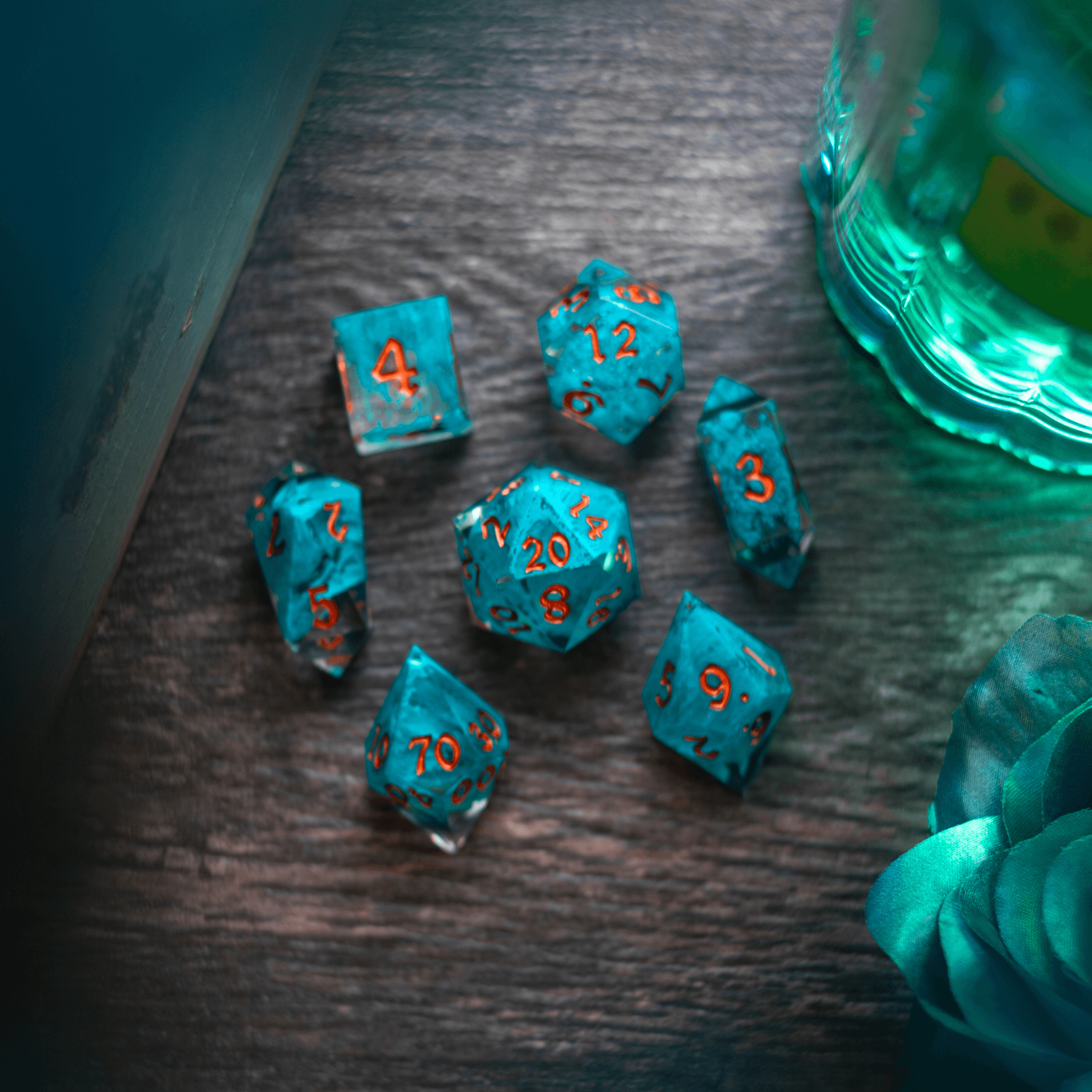 Blue Smoke Dice Set