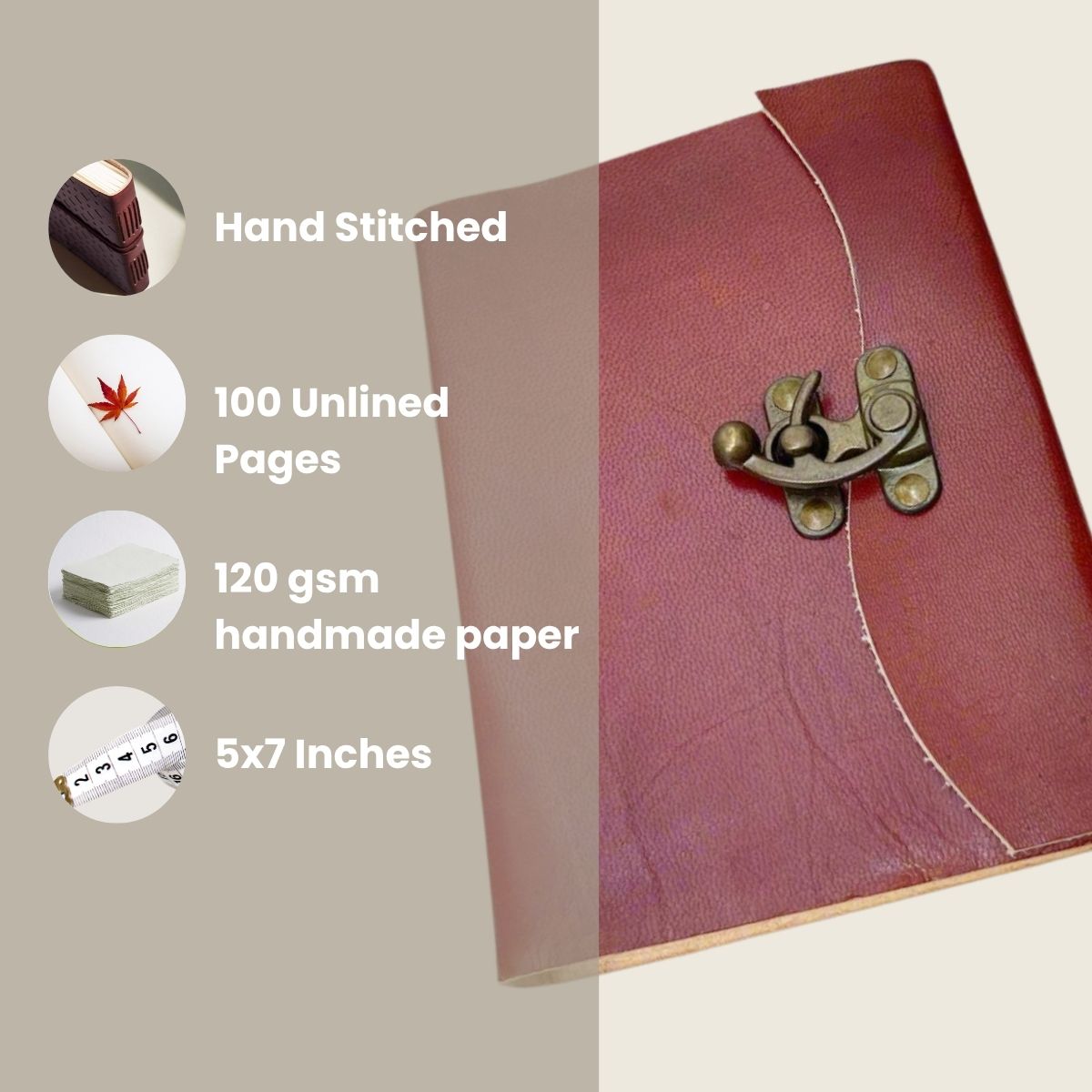 Brass Latch Handmade Leather Journal