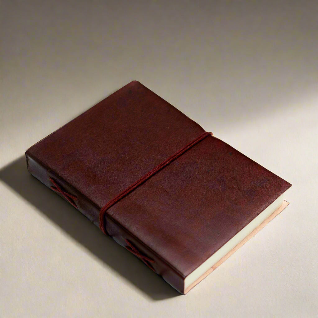 Rustic Dark Brown Leather Journal, 5x7, Unlined