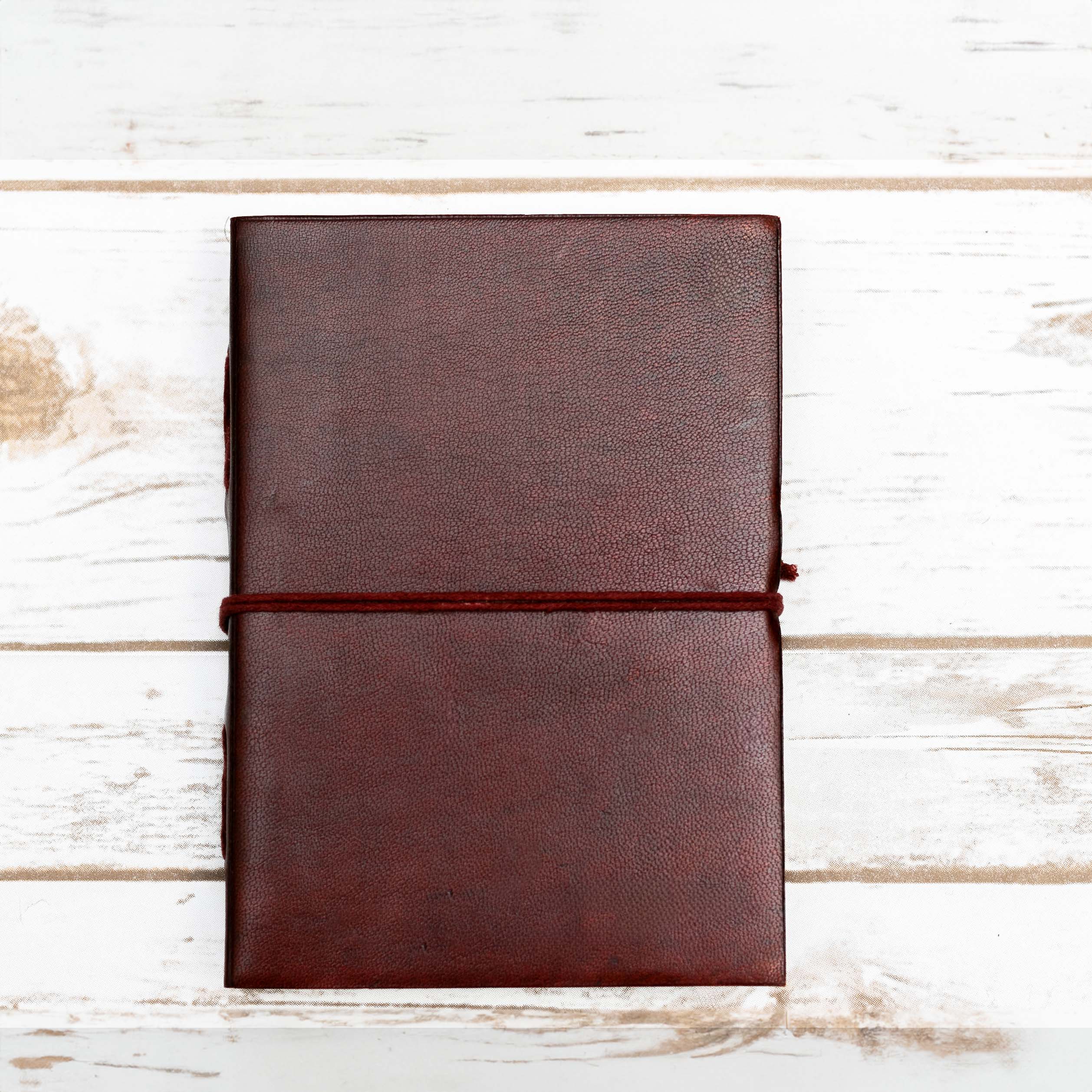 Rustic Dark Brown Leather Journal, 5x7, Unlined