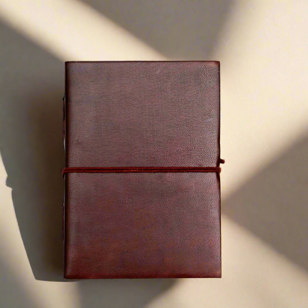Rustic Dark Brown Leather Journal, 5x7, Unlined