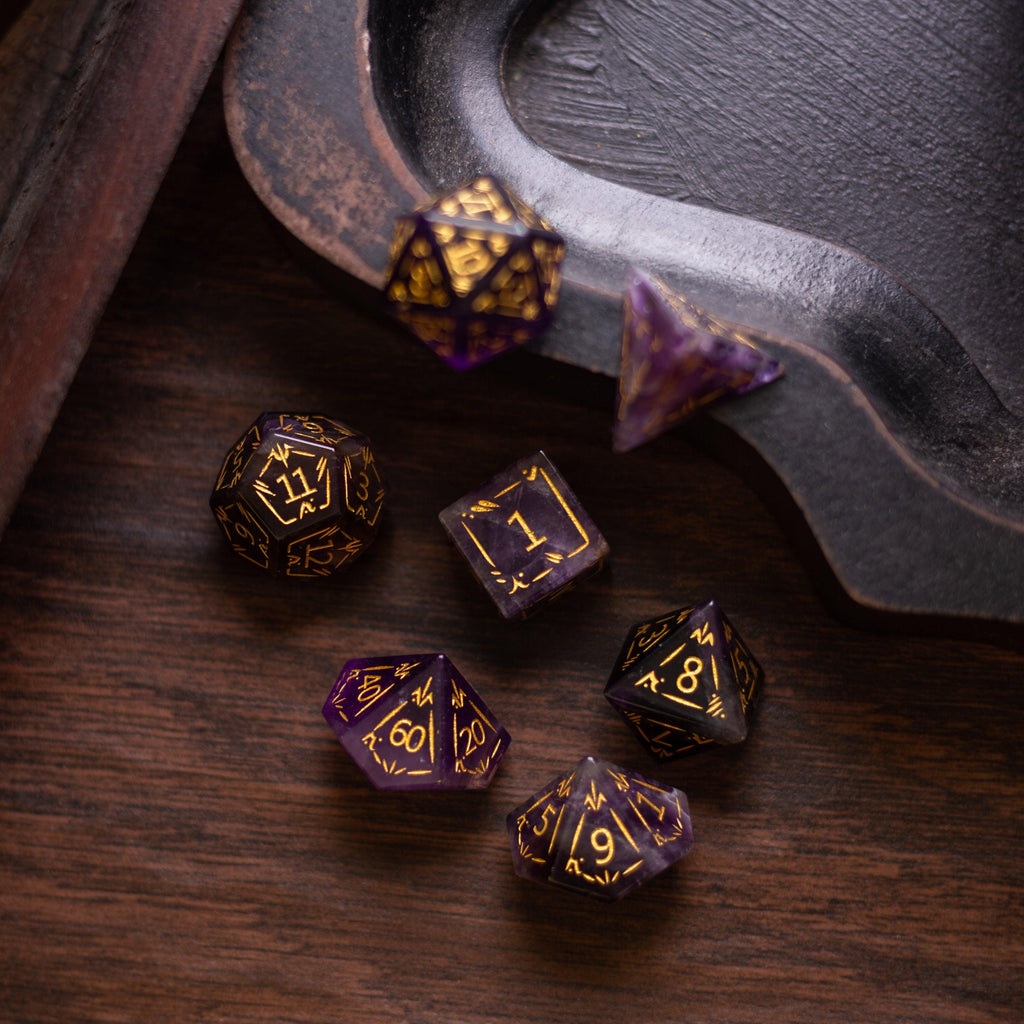 Dragonscale Amethyst Dice Set