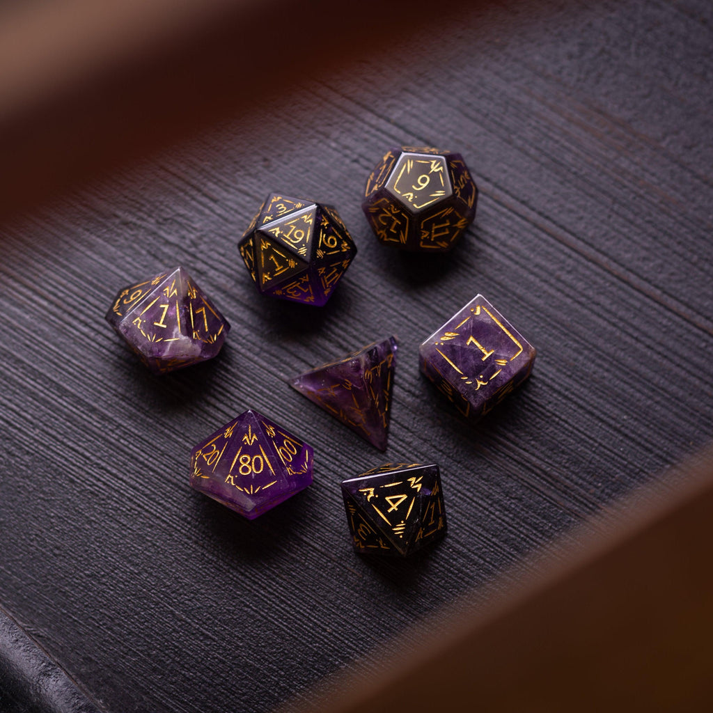 Dragonscale Amethyst Dice Set