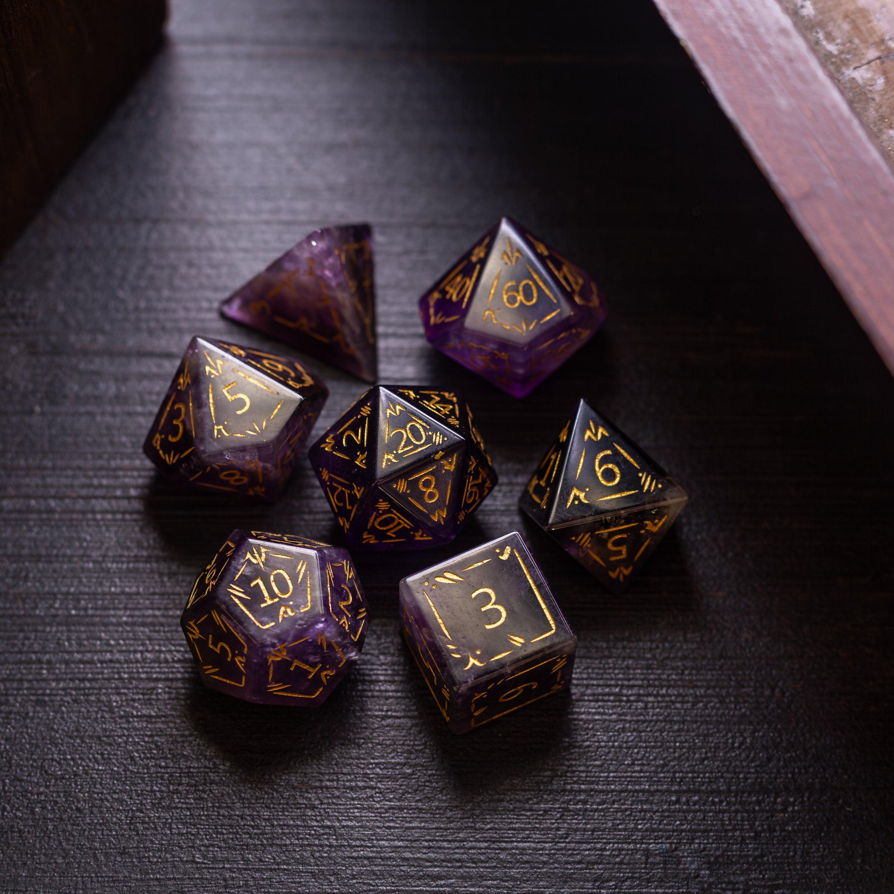 Dragonscale Amethyst Dice Set