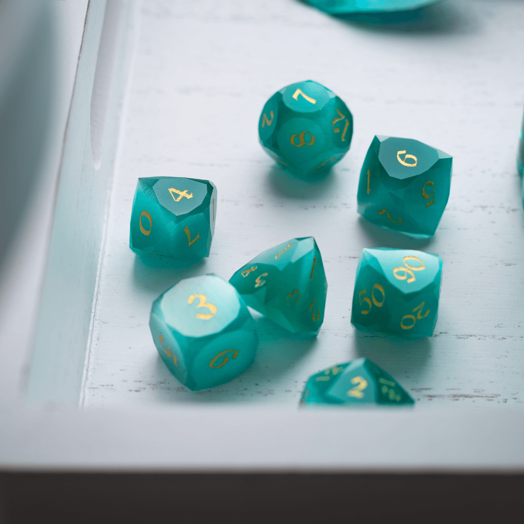 Dwarfcut Aquamarine Dice Set