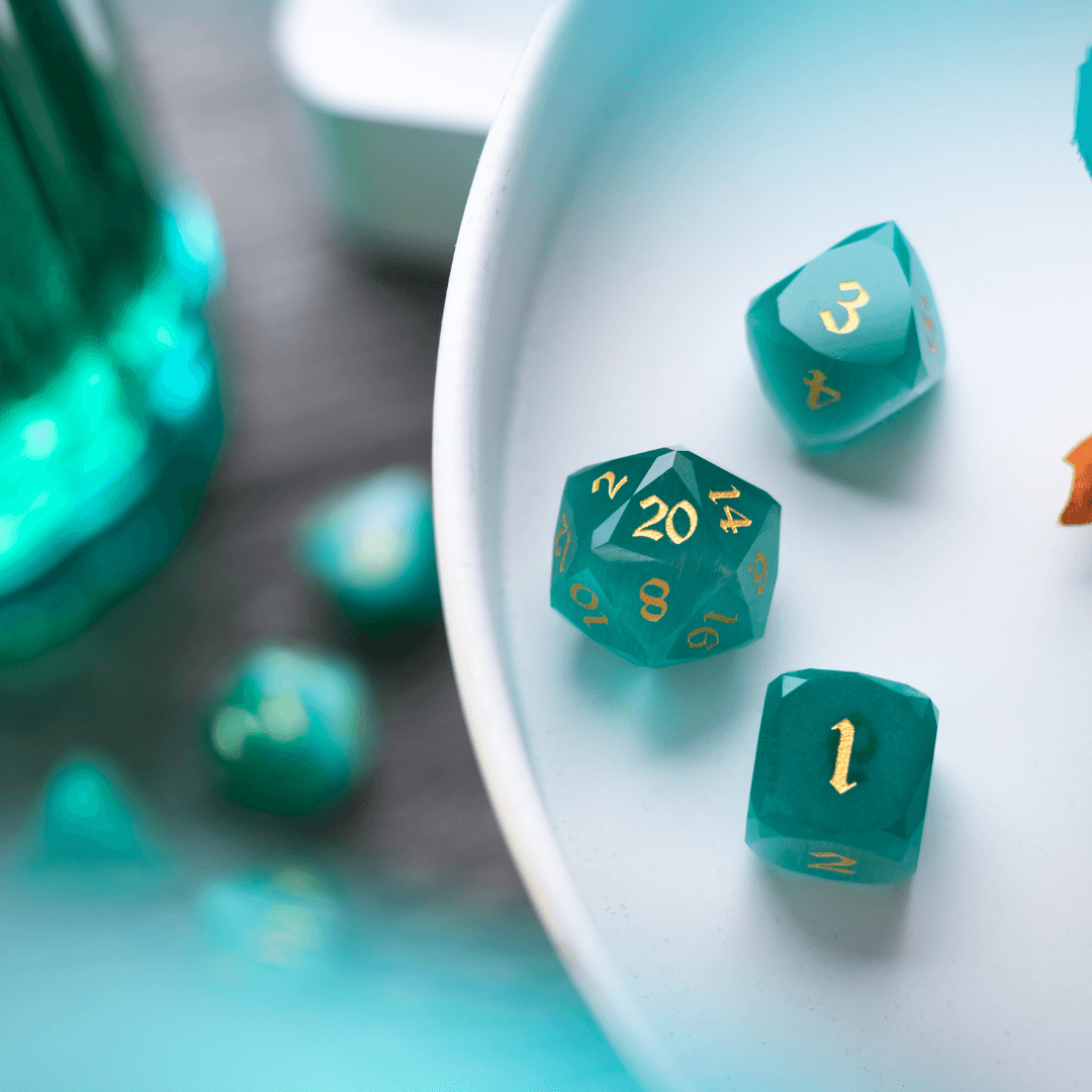 Dwarfcut Aquamarine Dice Set