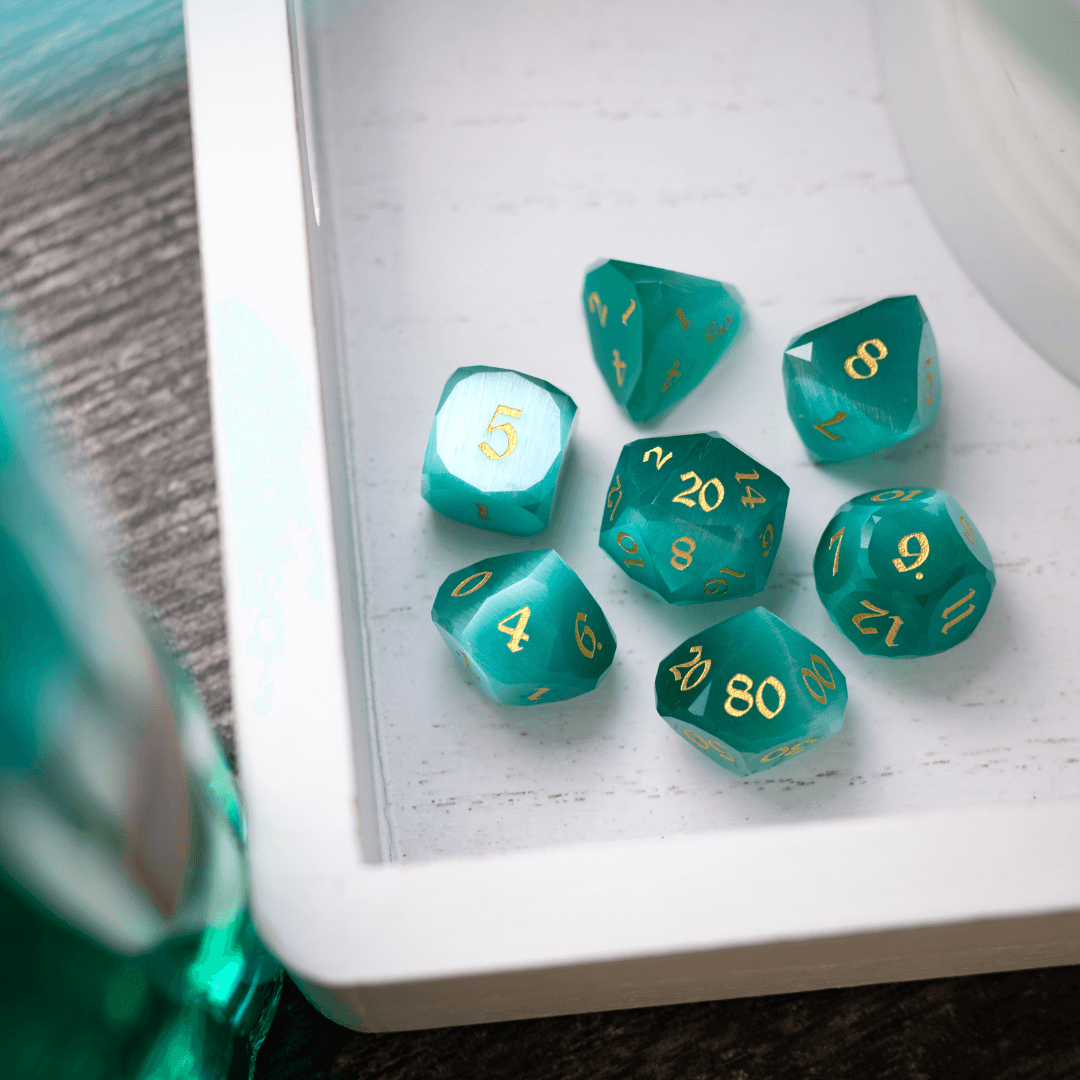 Dwarfcut Aquamarine Dice Set