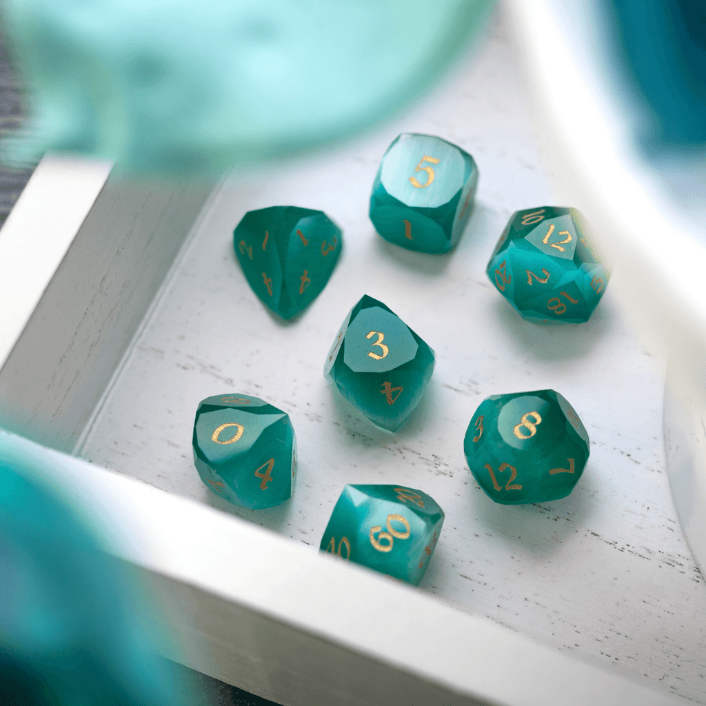 Dwarfcut Aquamarine Dice Set