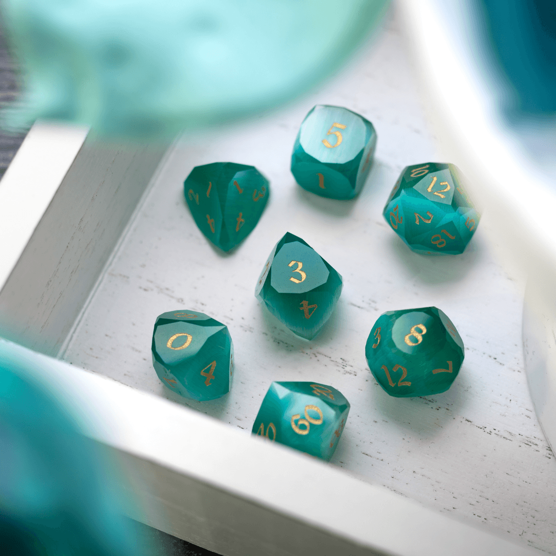 Dwarfcut Aquamarine Dice Set