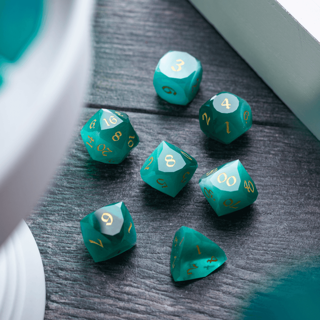 Dwarfcut Aquamarine Dice Set