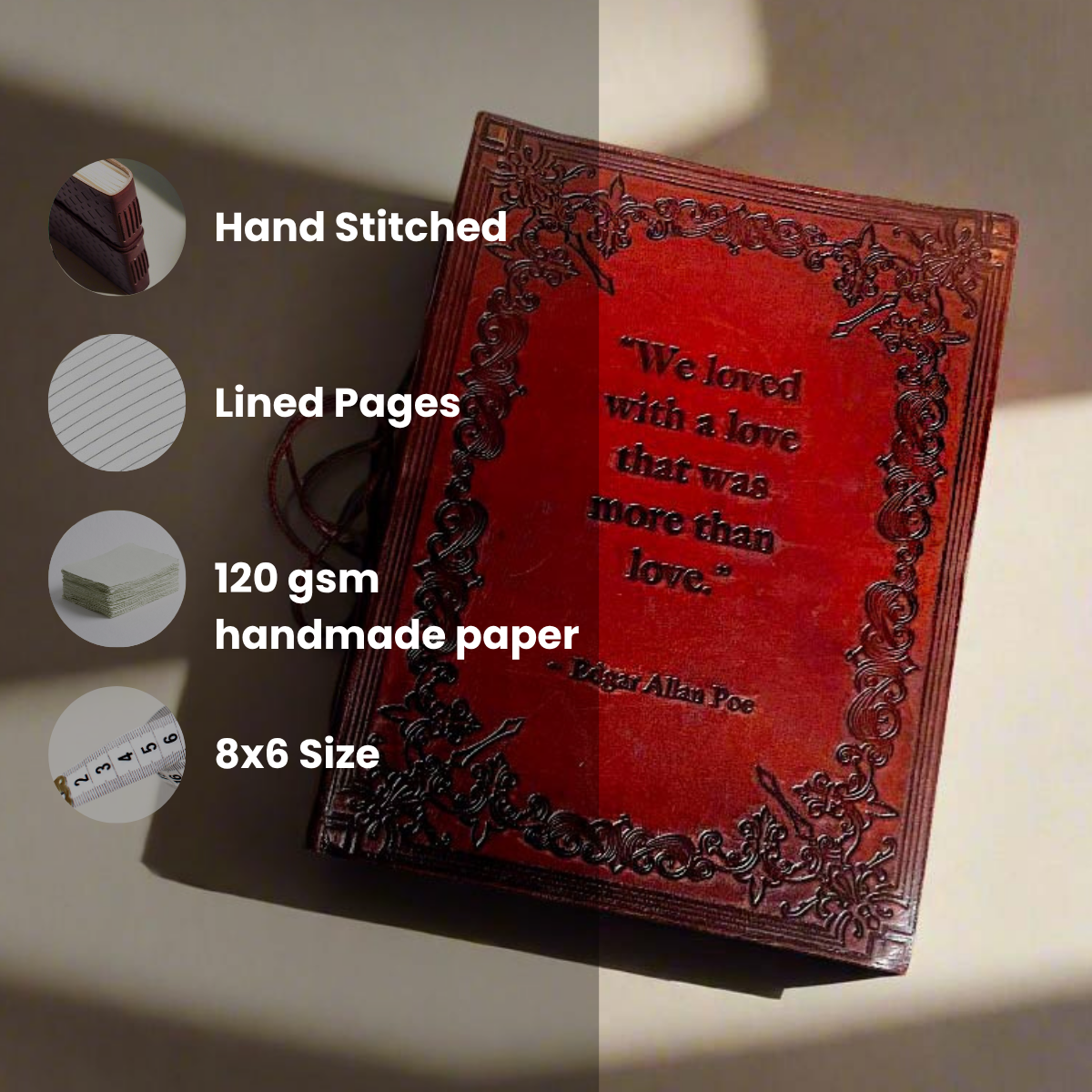 Edgar Allan Poe Leather Journal, A Love More Than Love