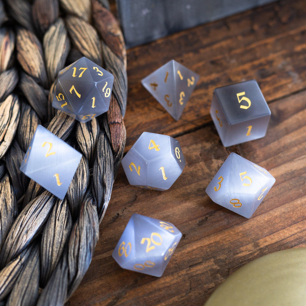 Grey Stone Dice Set
