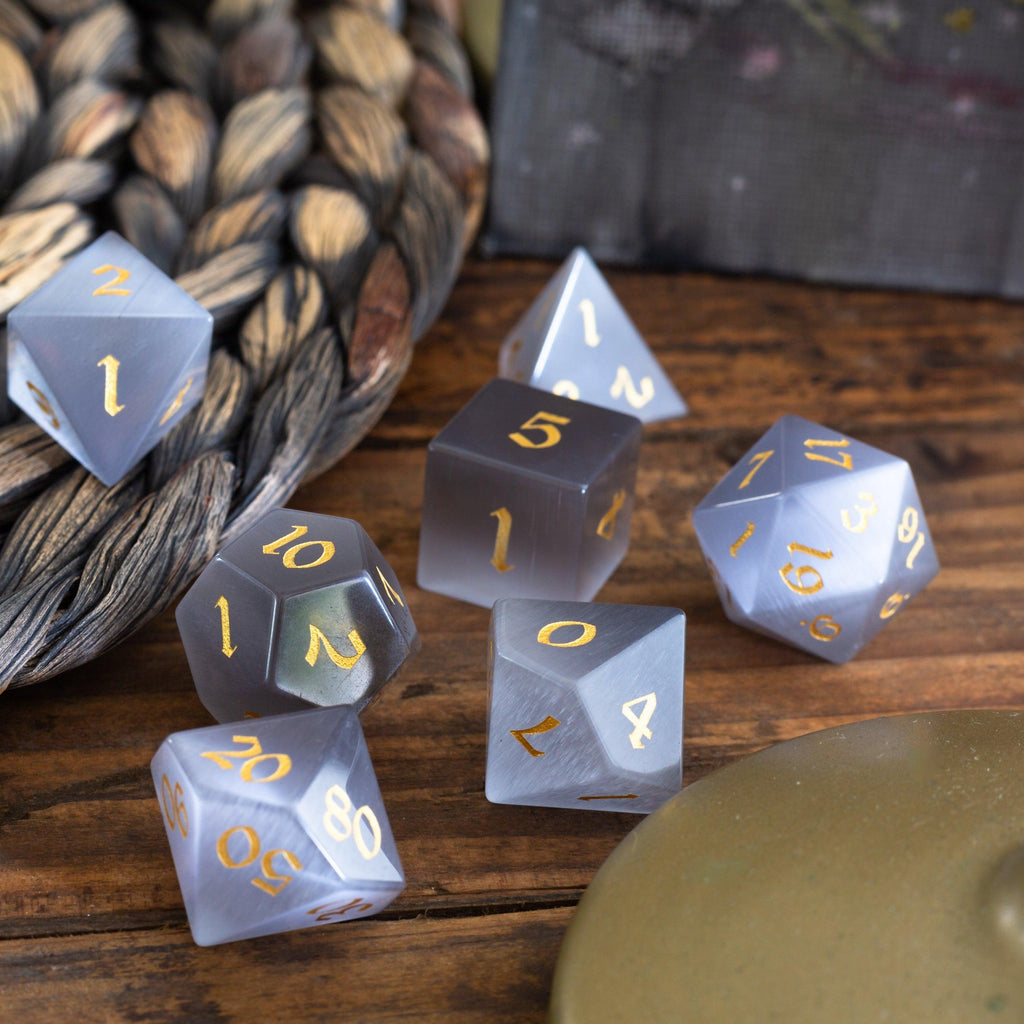 Grey Stone Dice Set