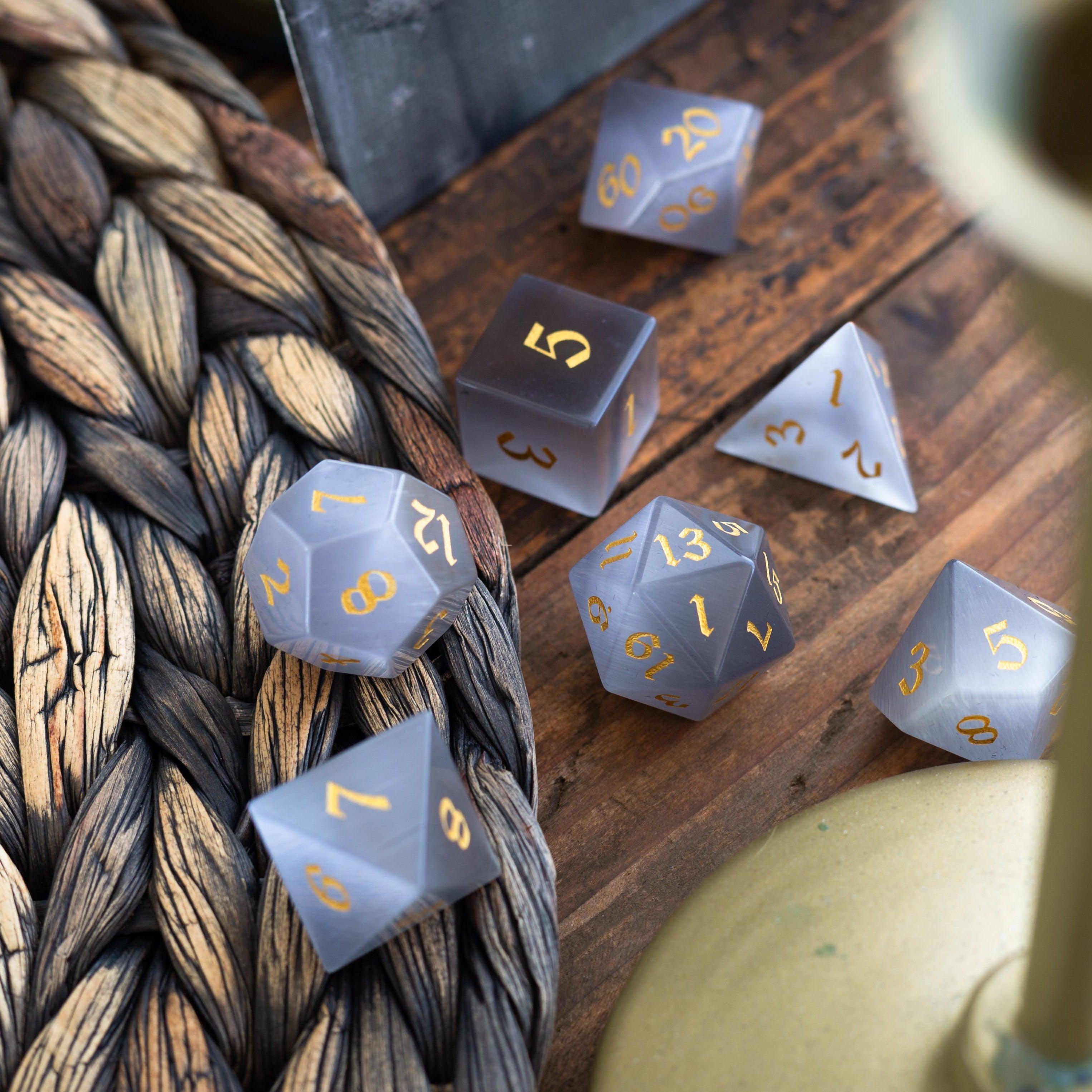Grey Stone Dice Set