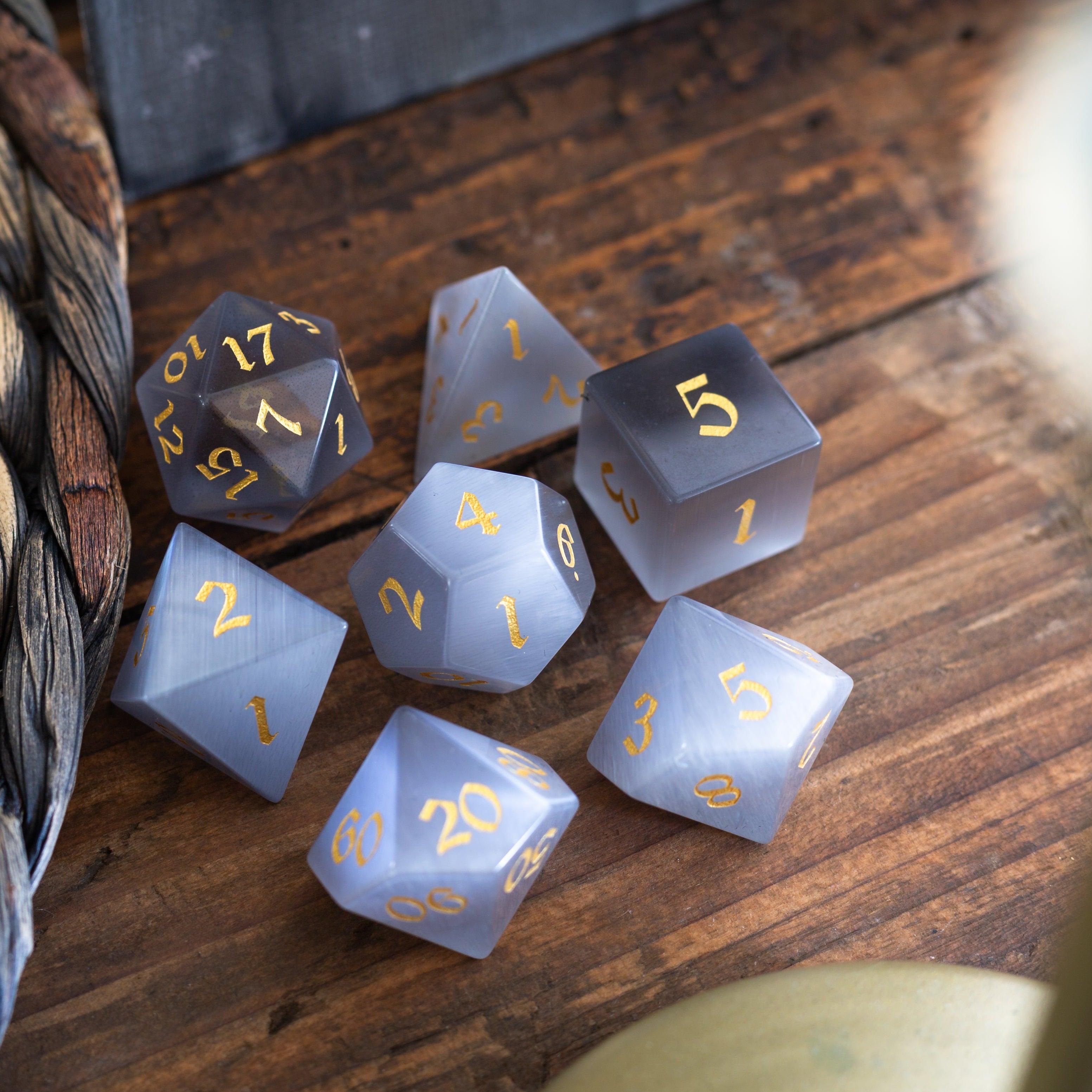 Grey Stone Dice Set