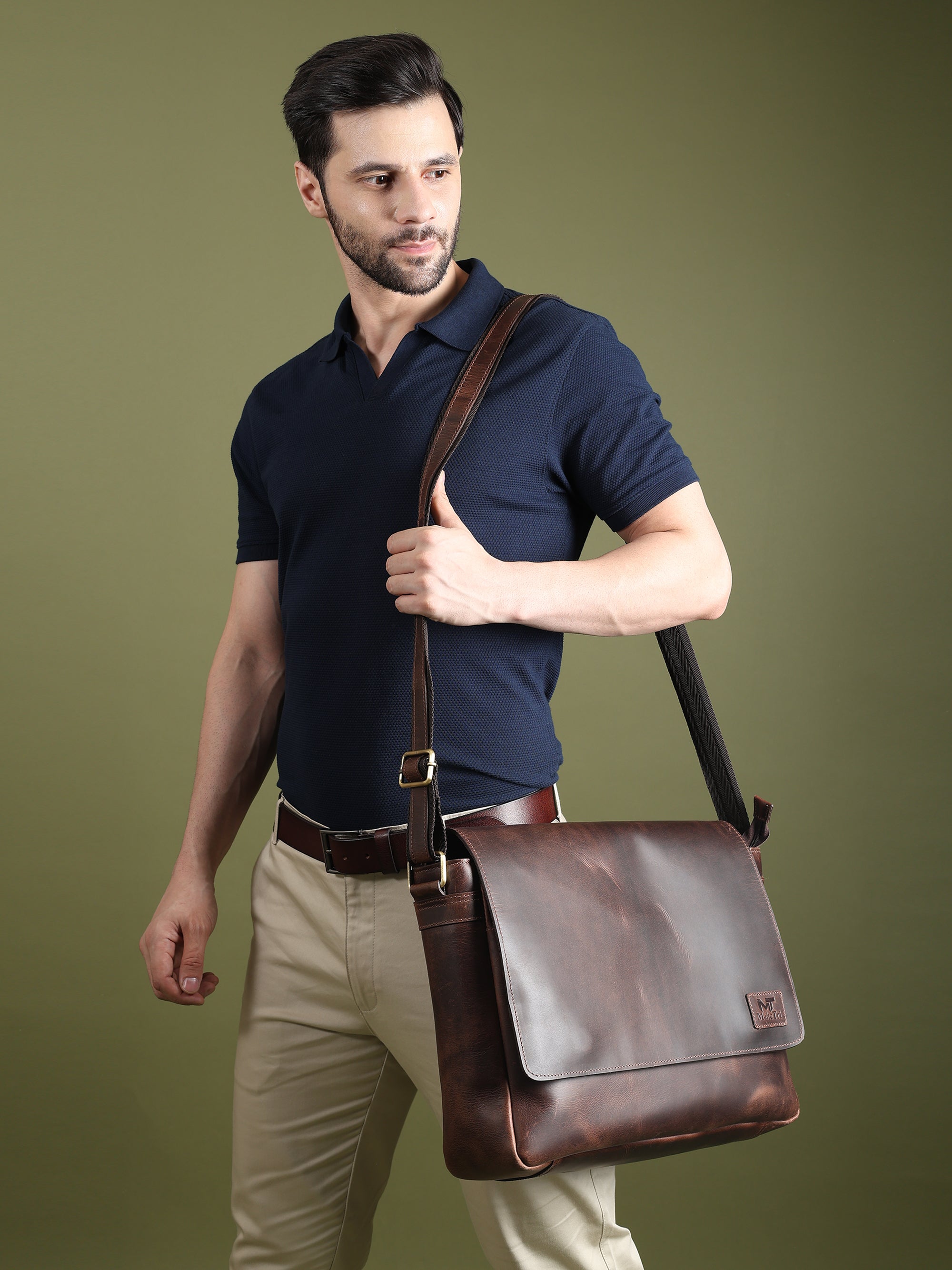 Sitka Leather Laptop Messenger