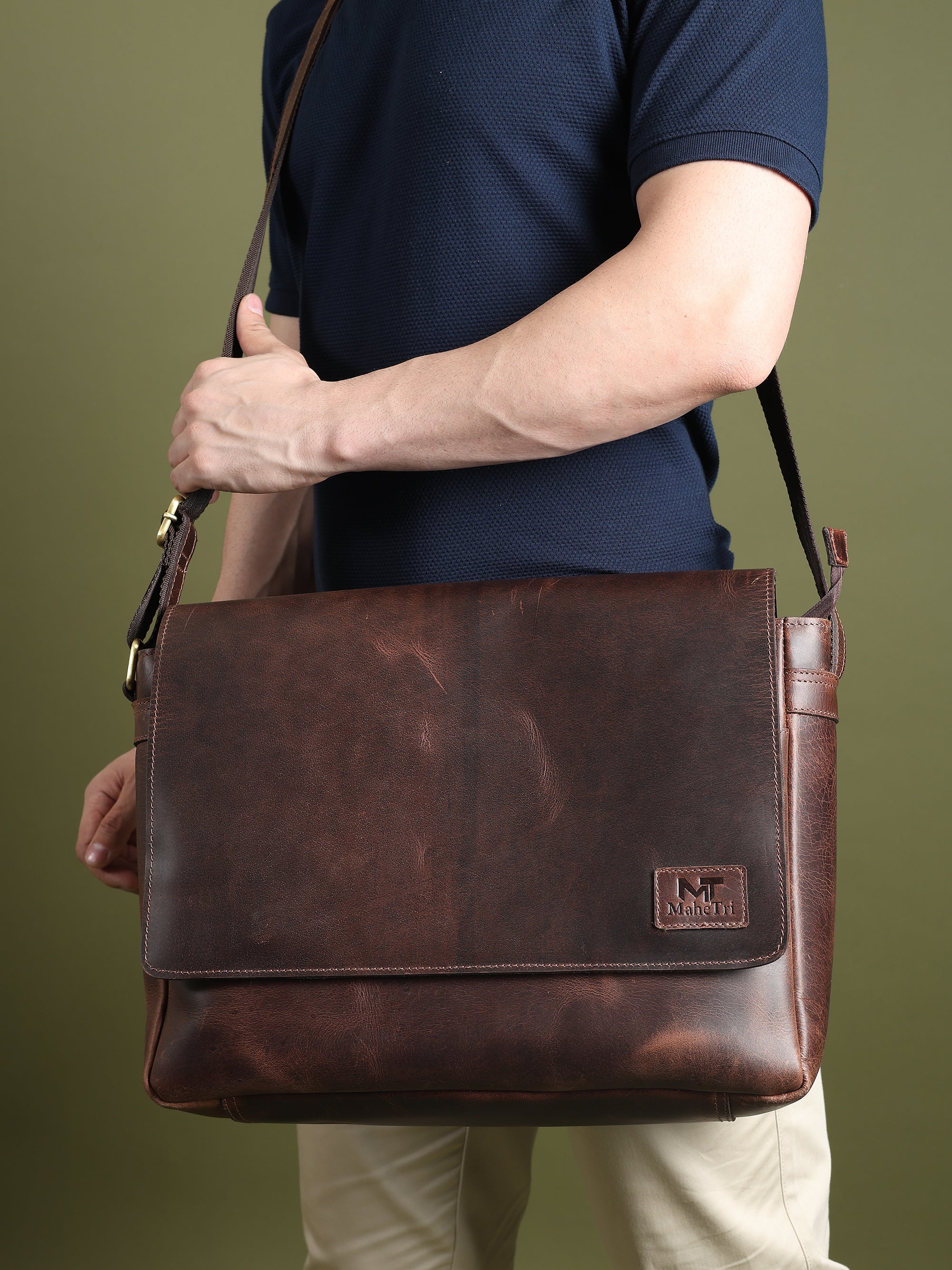 Sitka Leather Laptop Messenger