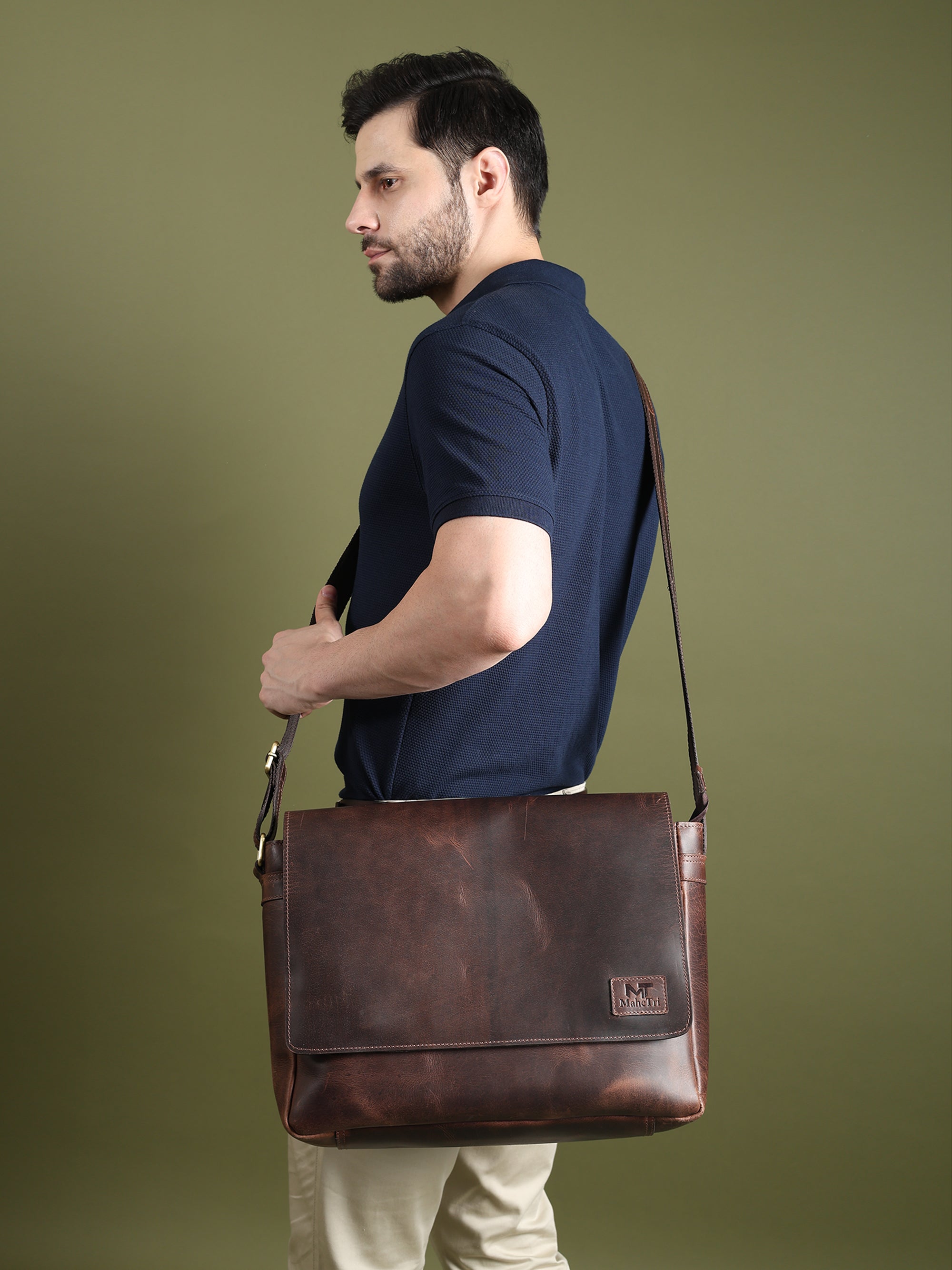 Sitka Leather Laptop Messenger