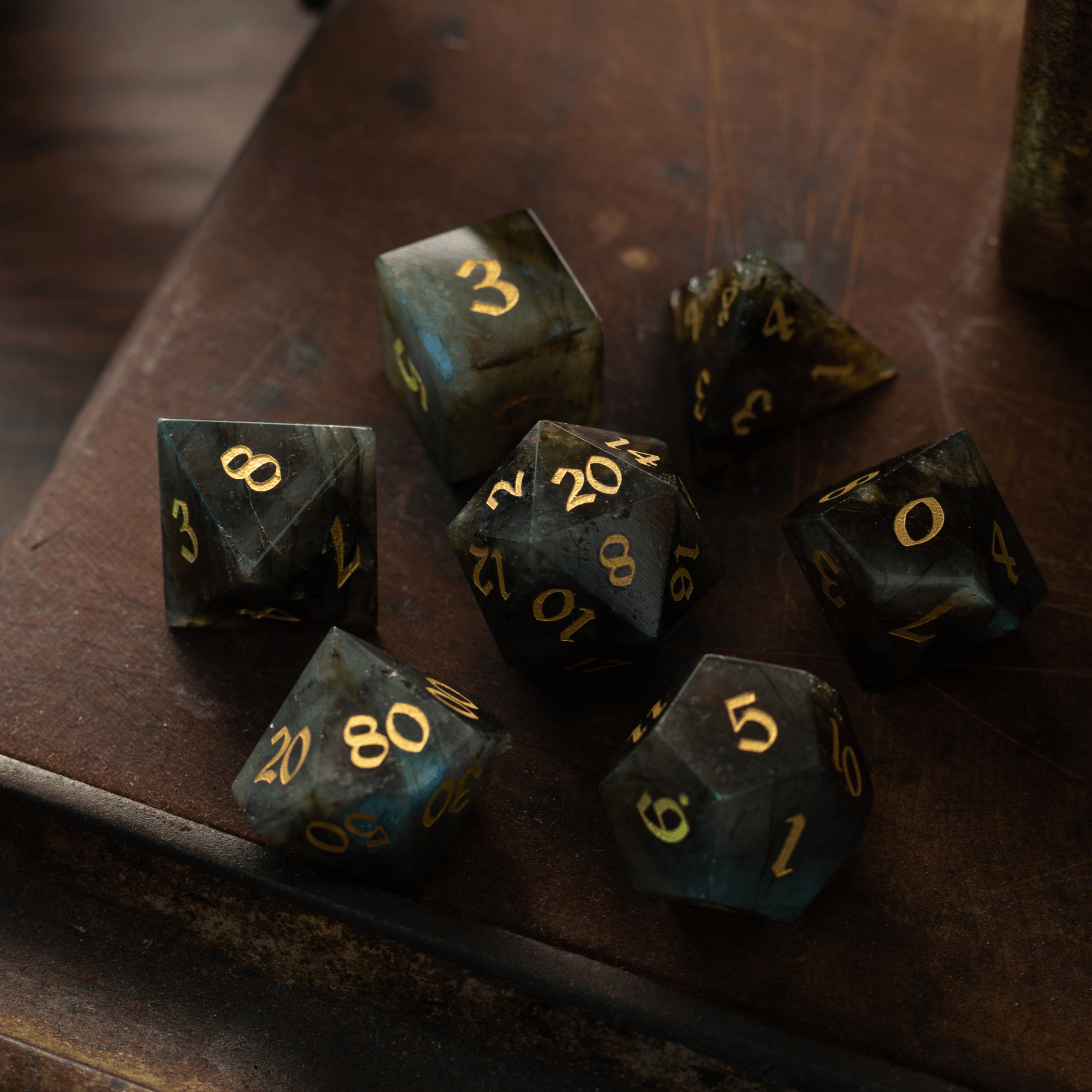 Labradorite Dice Set