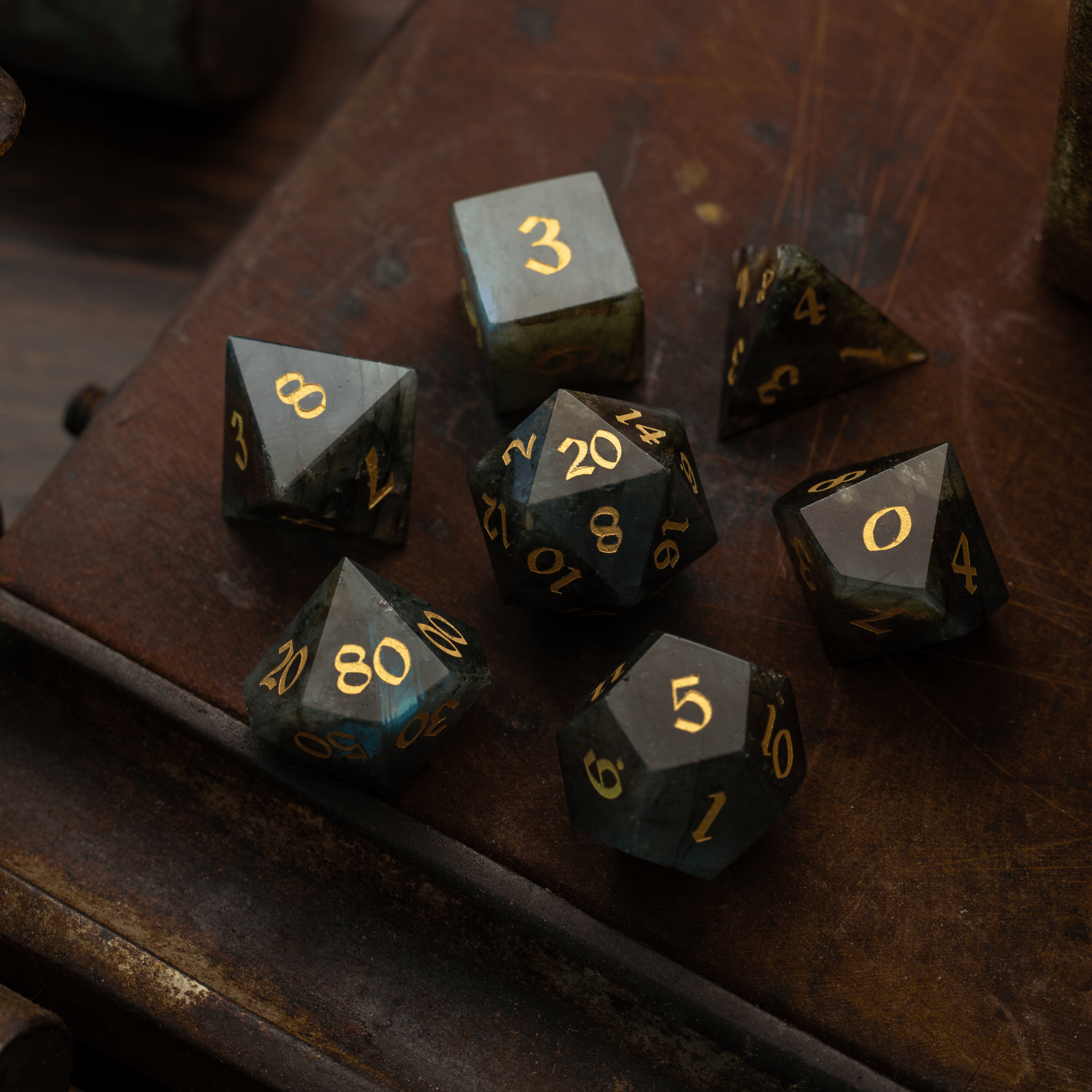 Labradorite Dice Set