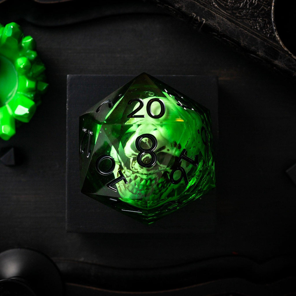 Chonk Skull d20, Green (95mm)