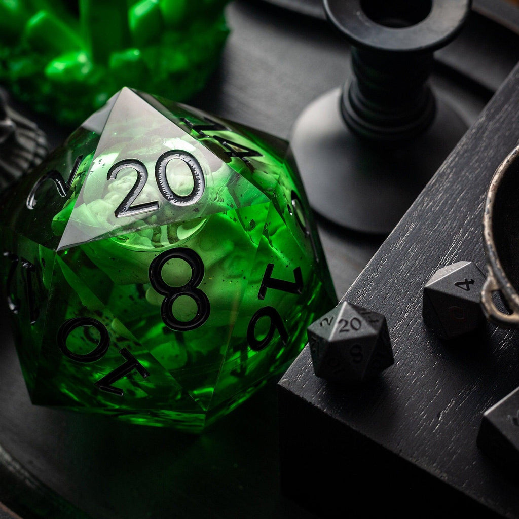 Chonk Skull d20, Green (95mm)