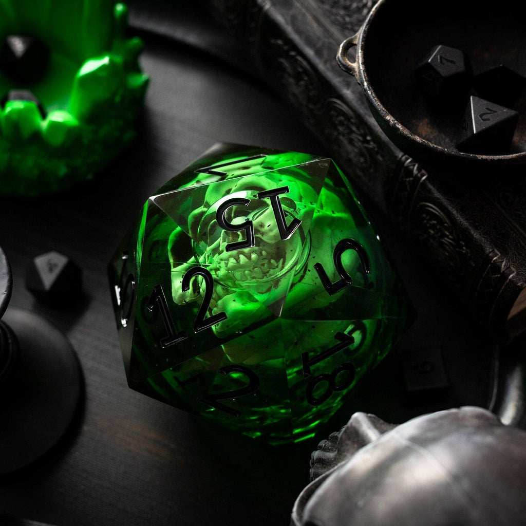Chonk Skull d20, Green (95mm)