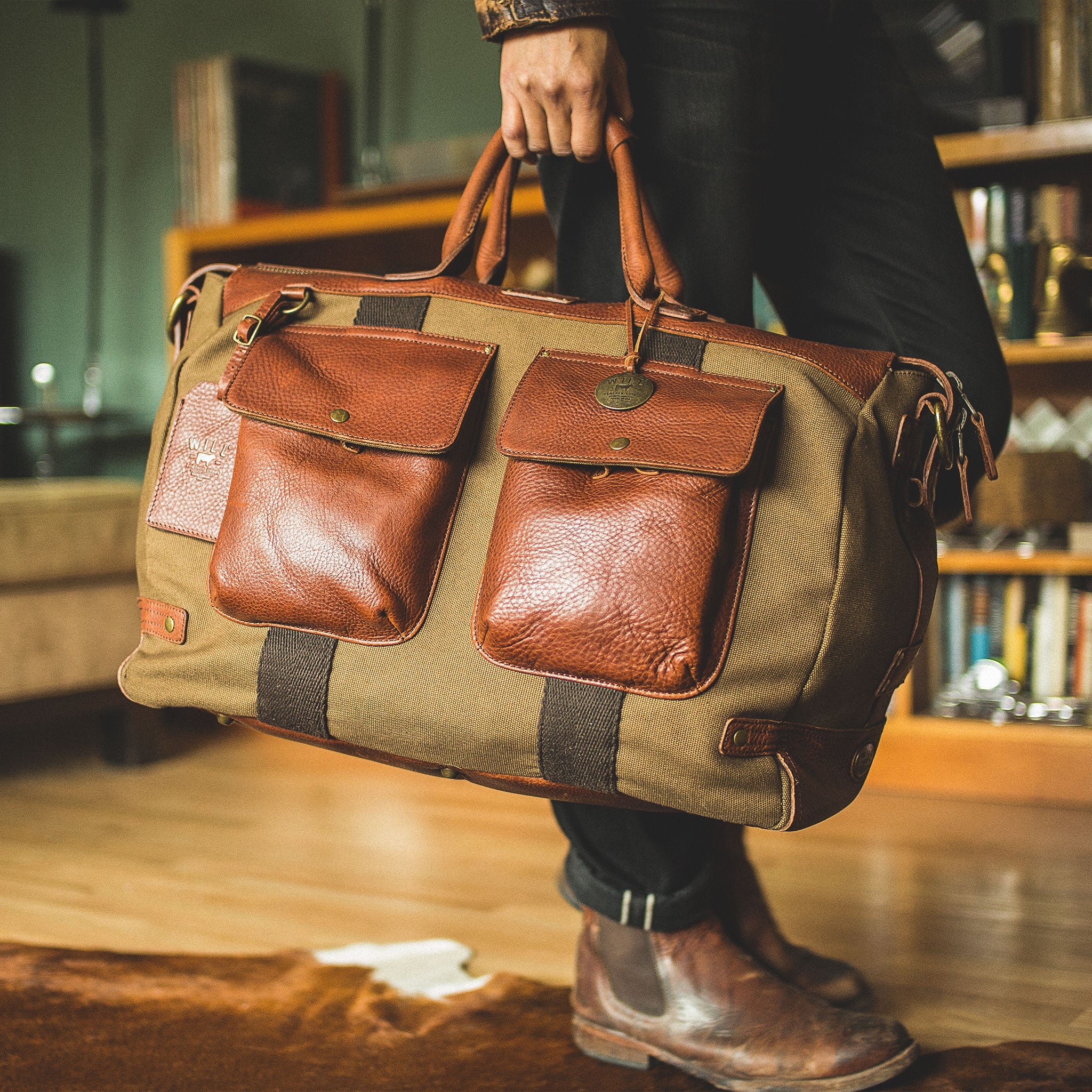 Signature Canvas and Leather Travel Duffle