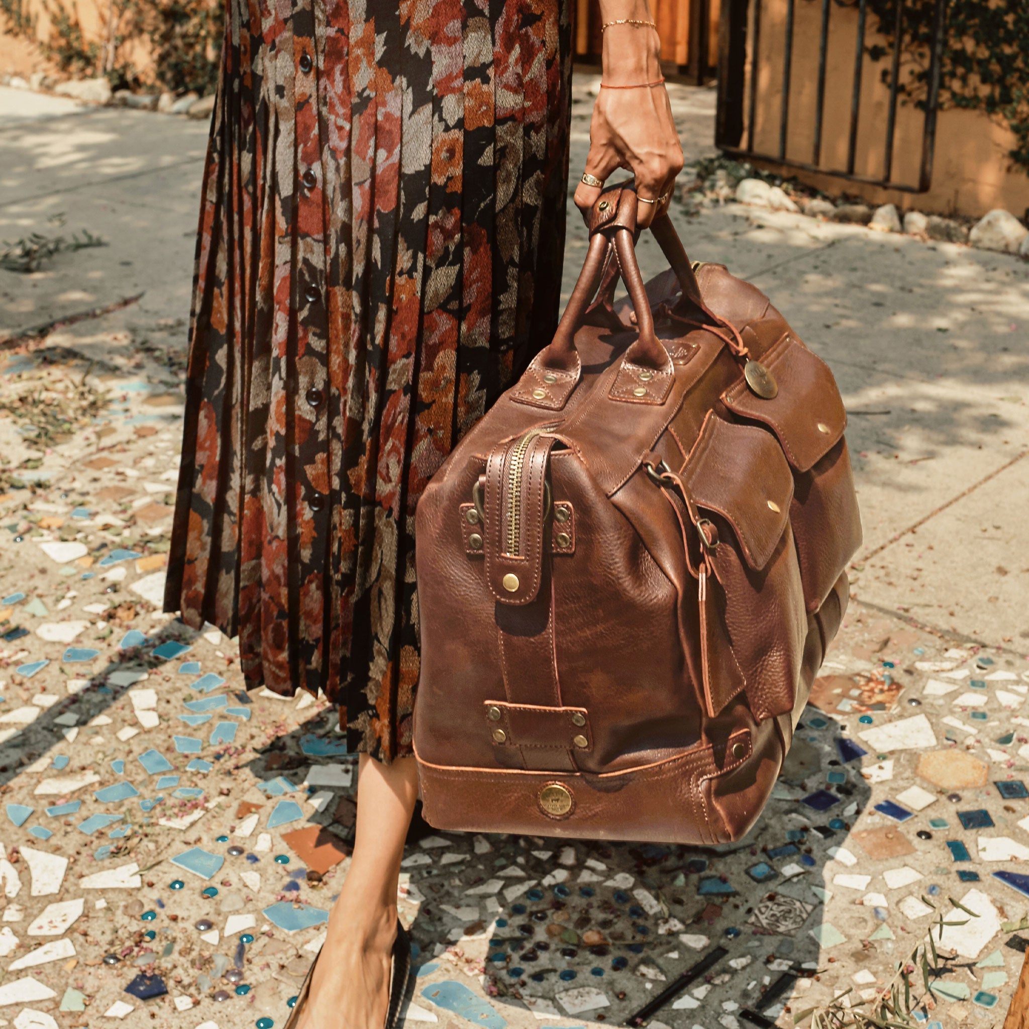 Signature Leather Travel Duffle
