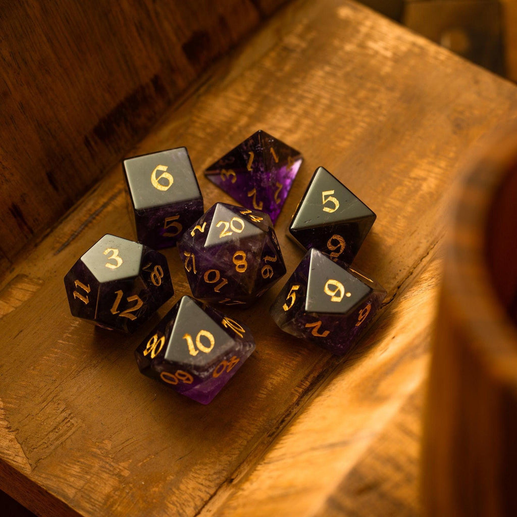 Amethyst Dice Set