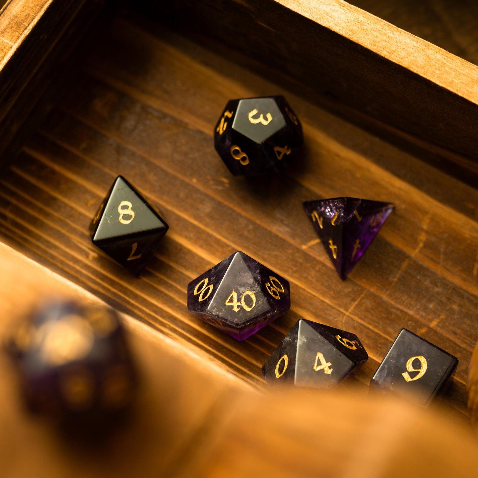 Amethyst Dice Set