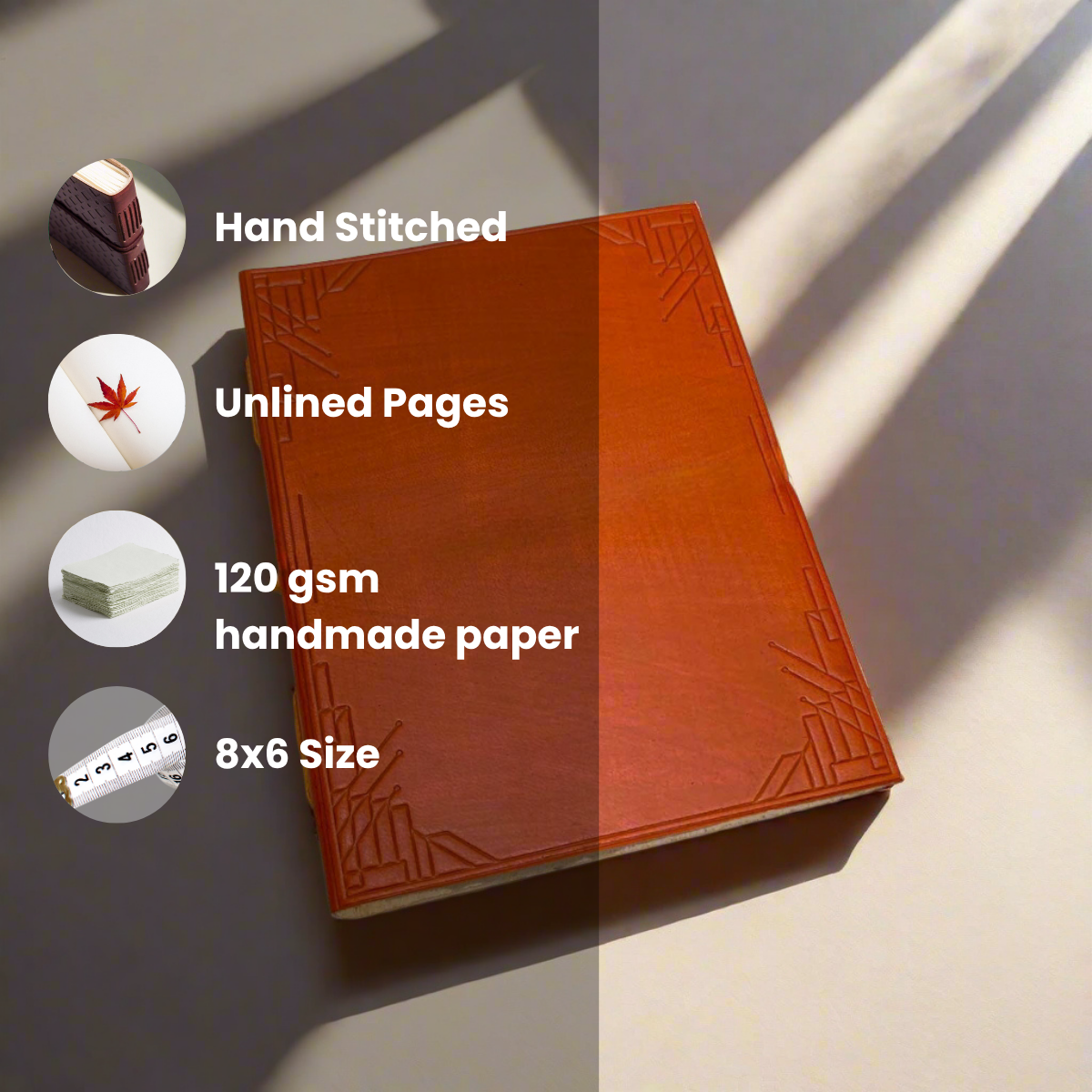 Plain Cover Leather Journal, Lined