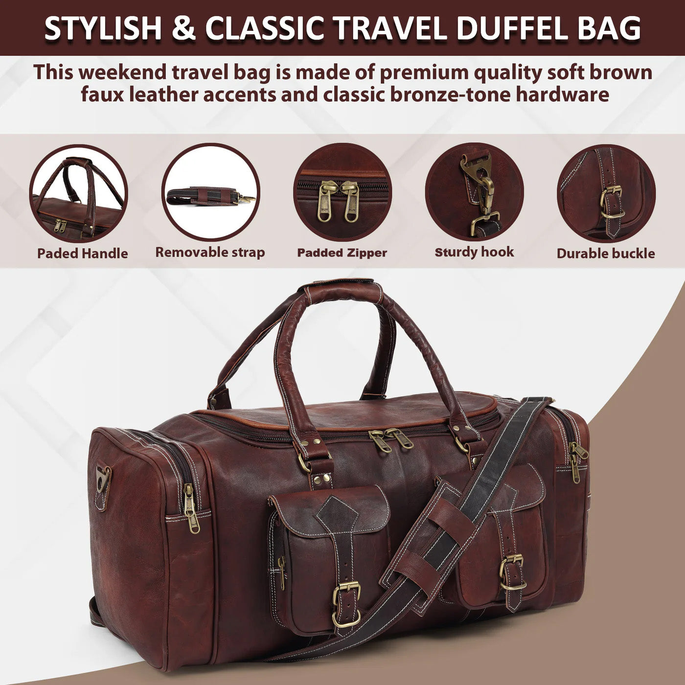 Vintage Dark Brown Traveller Duffle