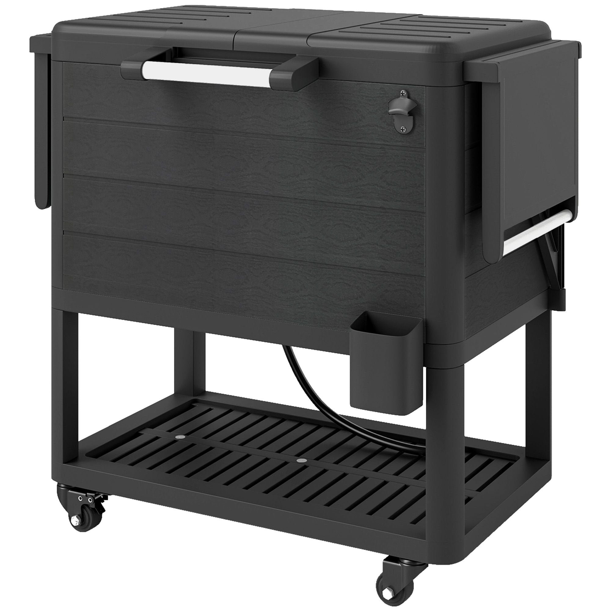 104 Qt Rolling Cooler Cart — Black