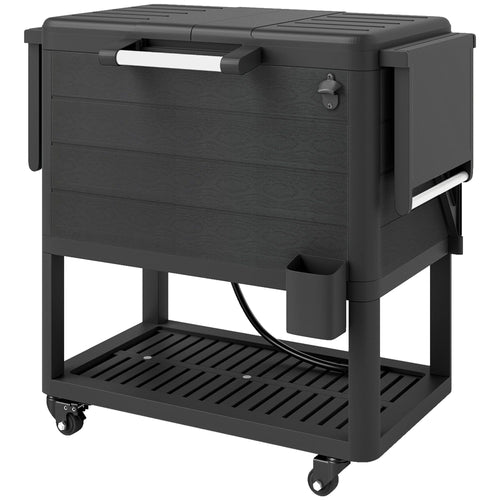 104 Qt Rolling Cooler Cart — Black