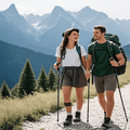 5-Section Trekking Pole — Black, Carry Bag
