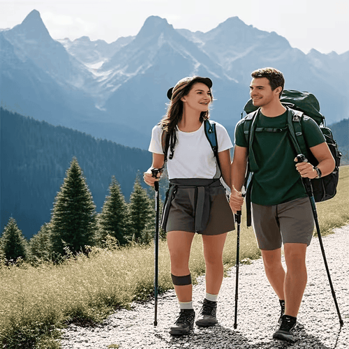5-Section Trekking Pole — Black, Carry Bag