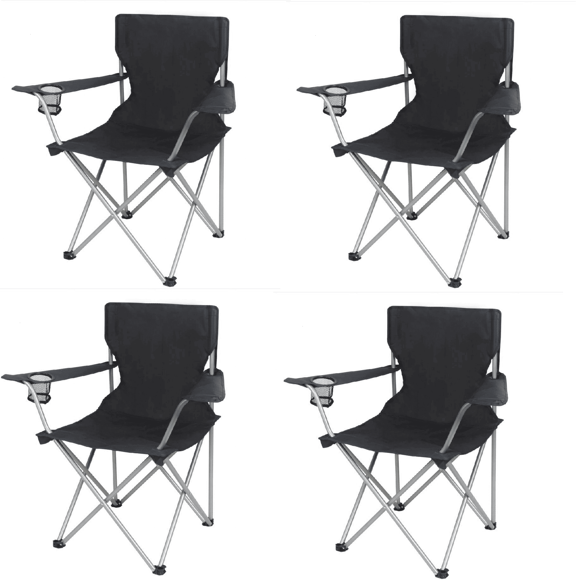 Quad Camp Chairs — 4-Pack, Cup Holders