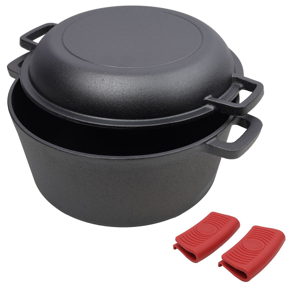 Cast Iron 2-in-1 Dutch Oven — Pre-Seasoned