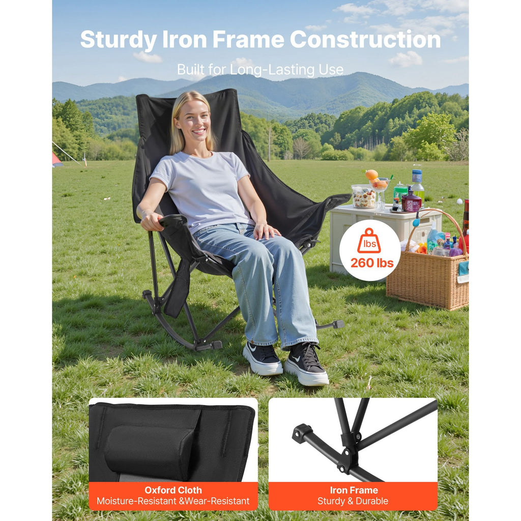 Heated Rocking Camp Chair — 3 Settings